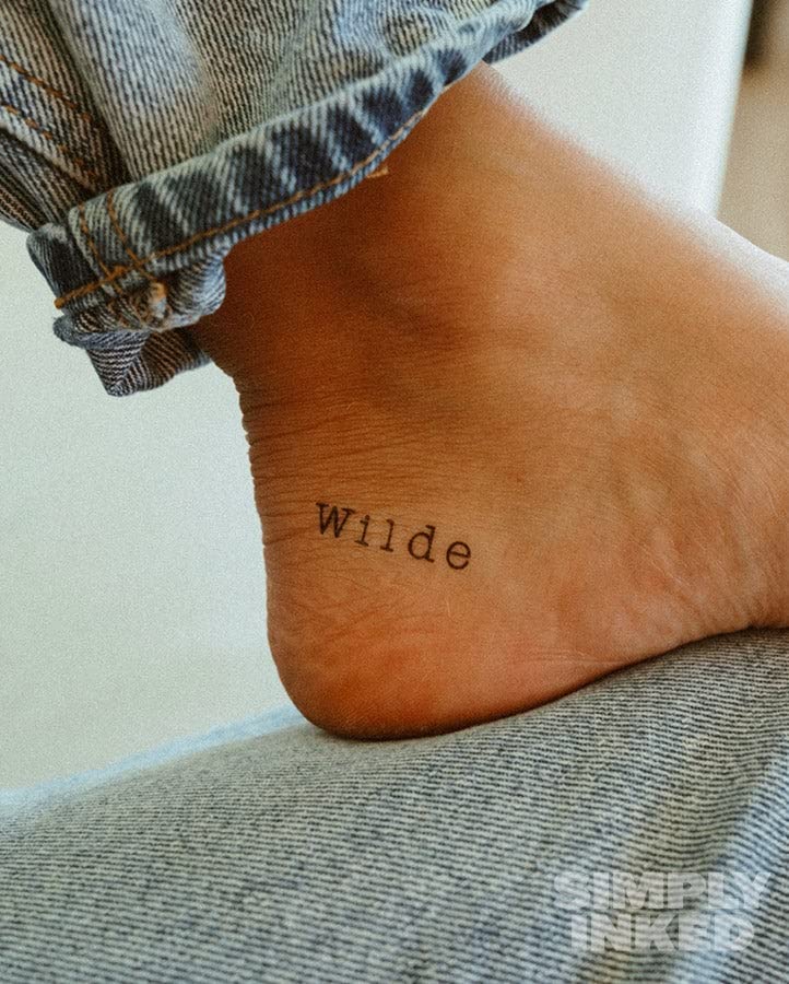 Simply Inked Wilde Temporary Tattoo - Waterproof Fake Tattoo Sticker for Women, Men, Girls & Boys - 2x2 Inch Black Design - Perfect for Parties, Halloween, Cosplay & Fashion Statements