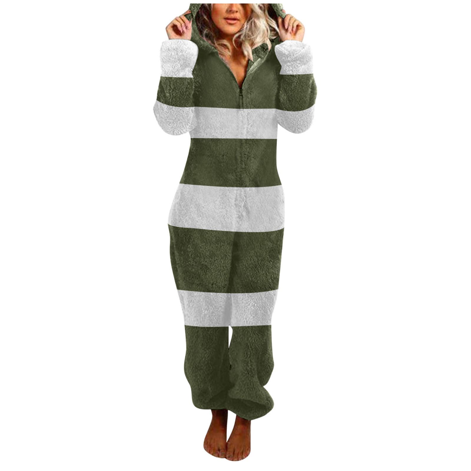 Women's Winter Sleepwear Set - Soft Long Sleeve Hooded Jumpsuit Pajamas | Warm Fleece Loungewear for Cold Nights | Cozy Black One-Piece Pajama Outfit for Sleeping, Lounging & Home Comfort