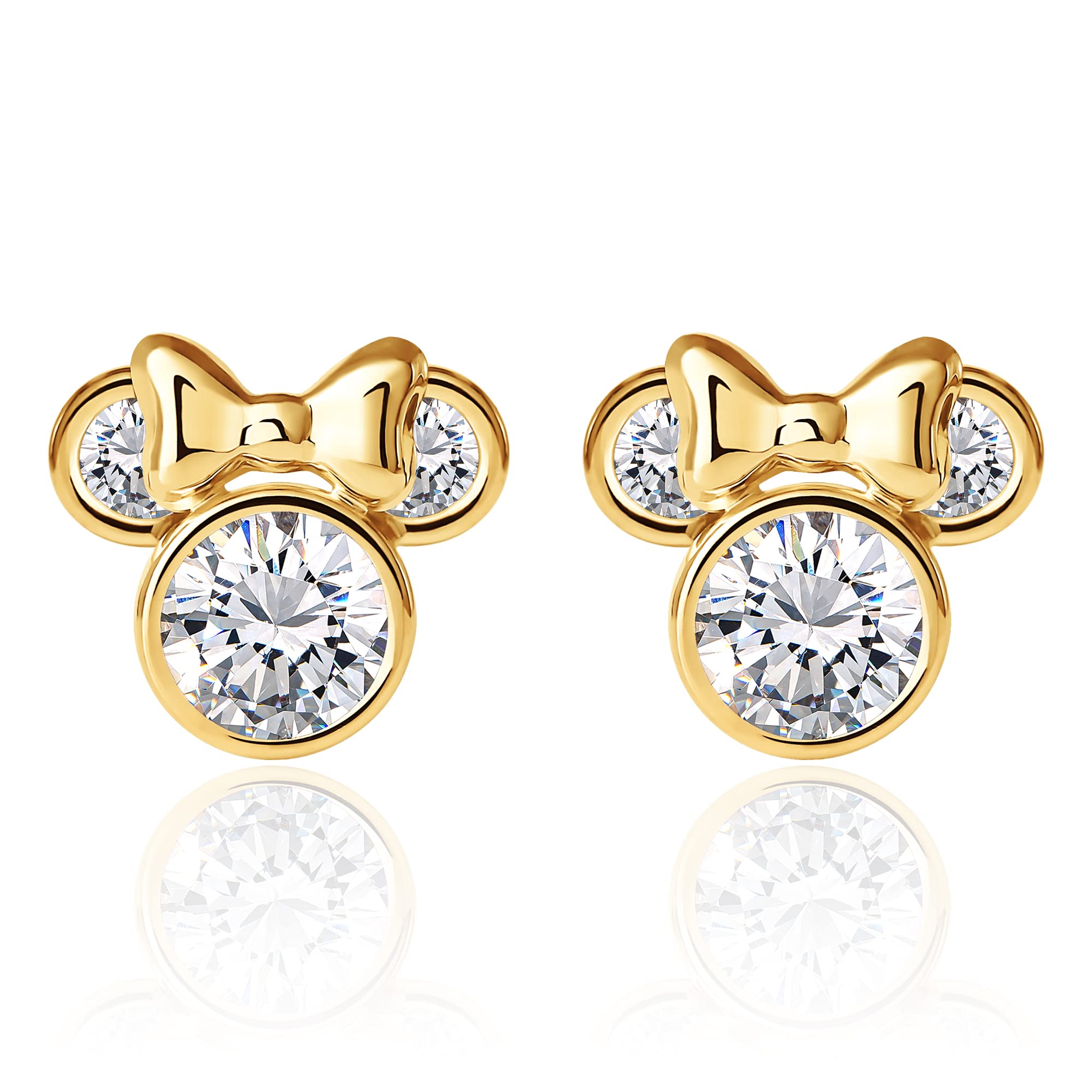 Disney Minnie Mouse Birthstone Stud Earrings for Women - 10K Gold Disney Jewelry - Perfect Gift for Birthday, Anniversary & Disney Fans (Great for Everyday Wear & Special Occasions)