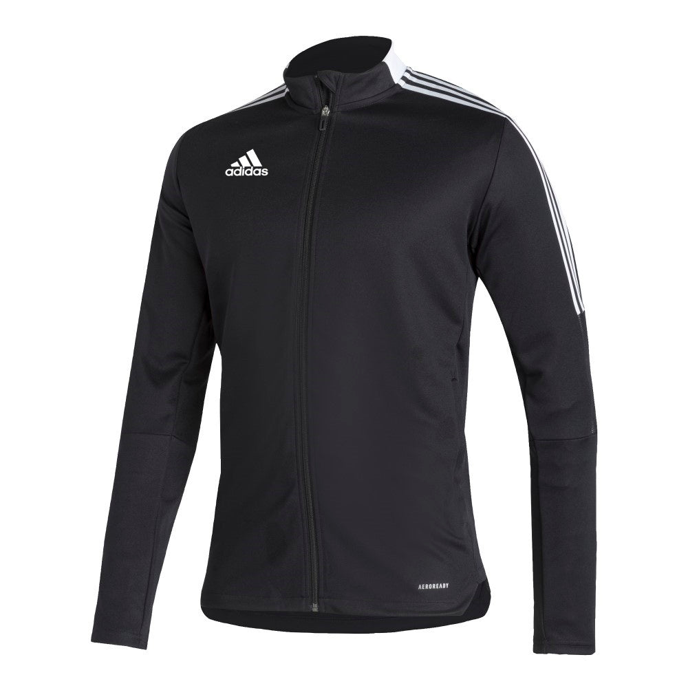 Adidas Adult Tiro 21 Track Jacket - Black/White - Men's Training & Running Jacket for Gym Workouts & Outdoor Sports