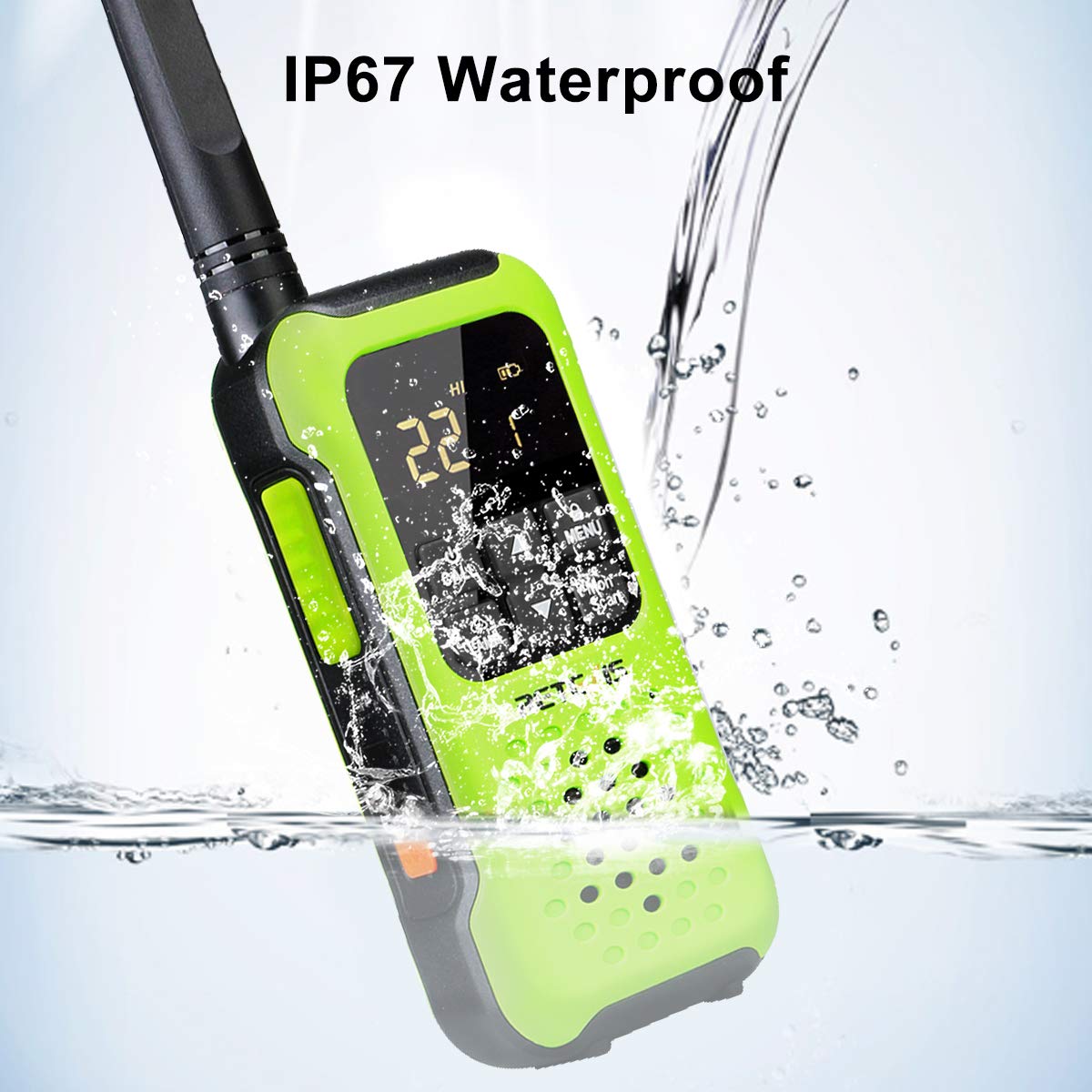 Retevis RT49P Waterproof Walkie Talkies for Adults - IP67 Floating Long Range Two Way Radios with Earpieces, VOX NOAA SOS - Rechargeable Walkie Talkies for Skiing, Hiking, Fishing, Camping, Outdoor Adventures (4 Pack)