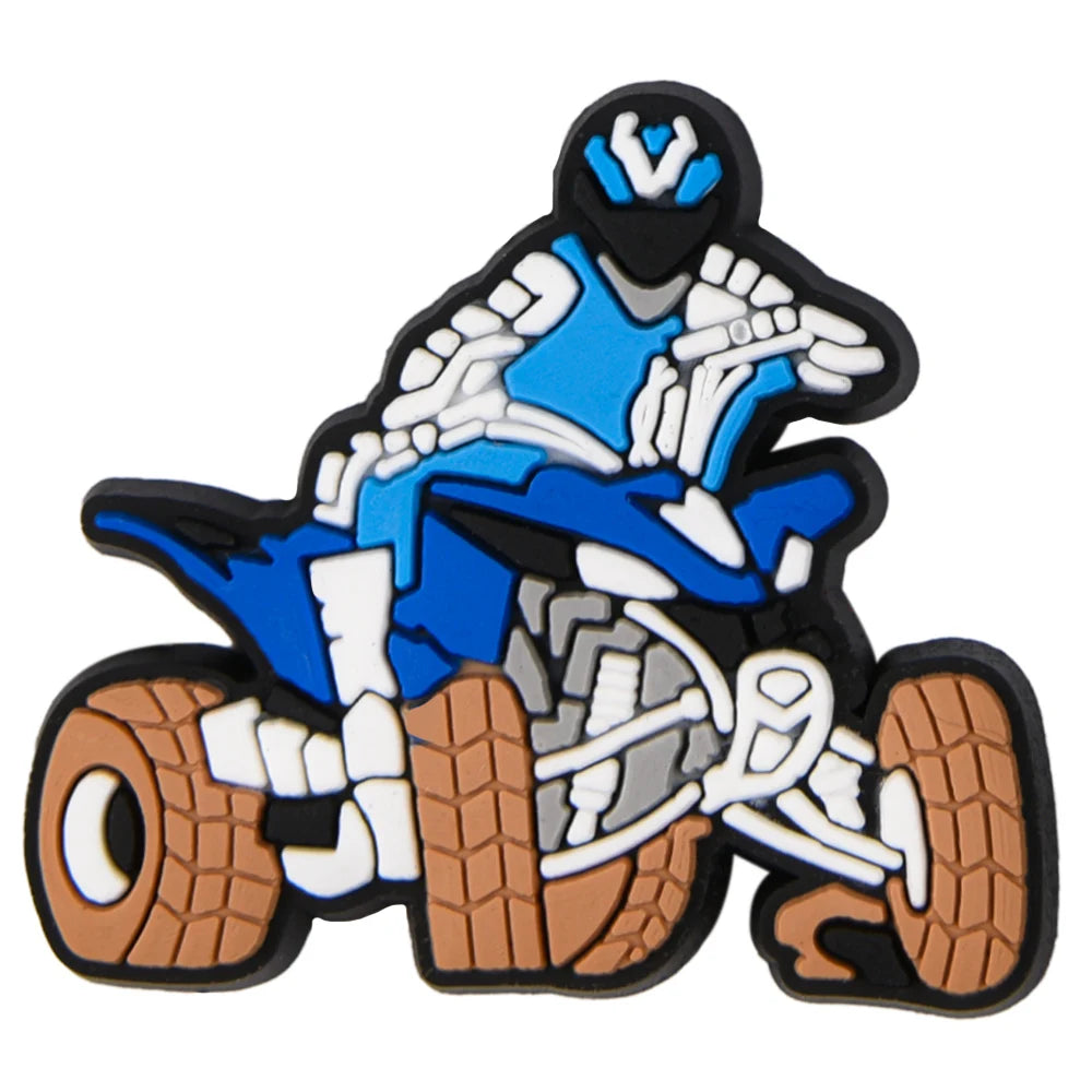 Cool PVC Motorcycle Shoe Charm - Racing Bike Accessories for Men & Women - DIY Shoe Pins & Wristband Decor - Perfect for Bikers, Gifts & Motorcycle Enthusiasts