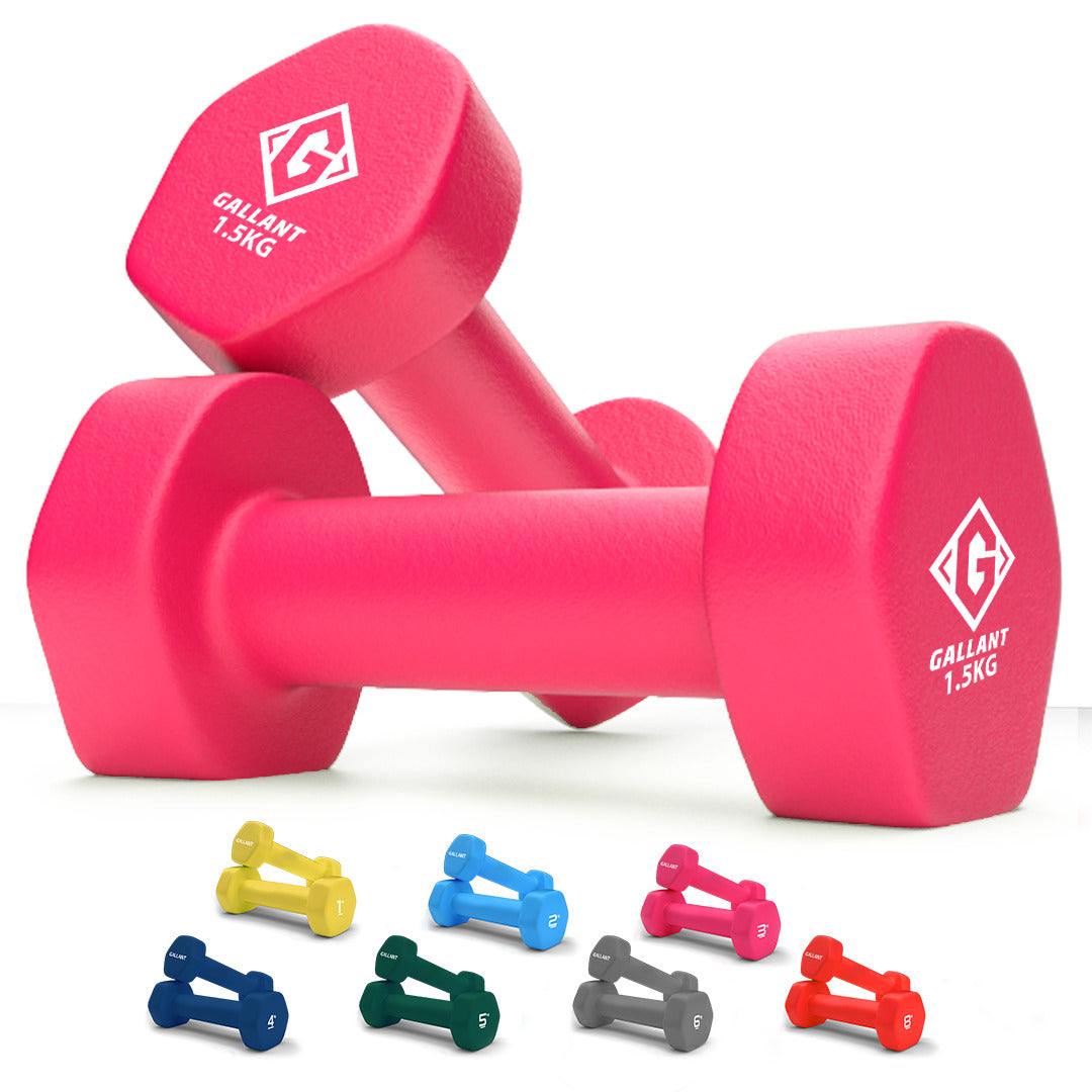 Premium Neoprene Dumbbell Set for Home Gym, Fitness & Aerobic Exercise - 2-Pack Iron Hand Weights for Strength Training, Cardio Workouts & Toning