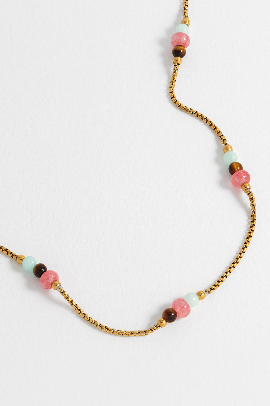 Multi Gemstone Rope Chain Necklace for Women - Elegant Beaded Jewelry with Natural Stones - Perfect for Parties, Weddings & Everyday Wear