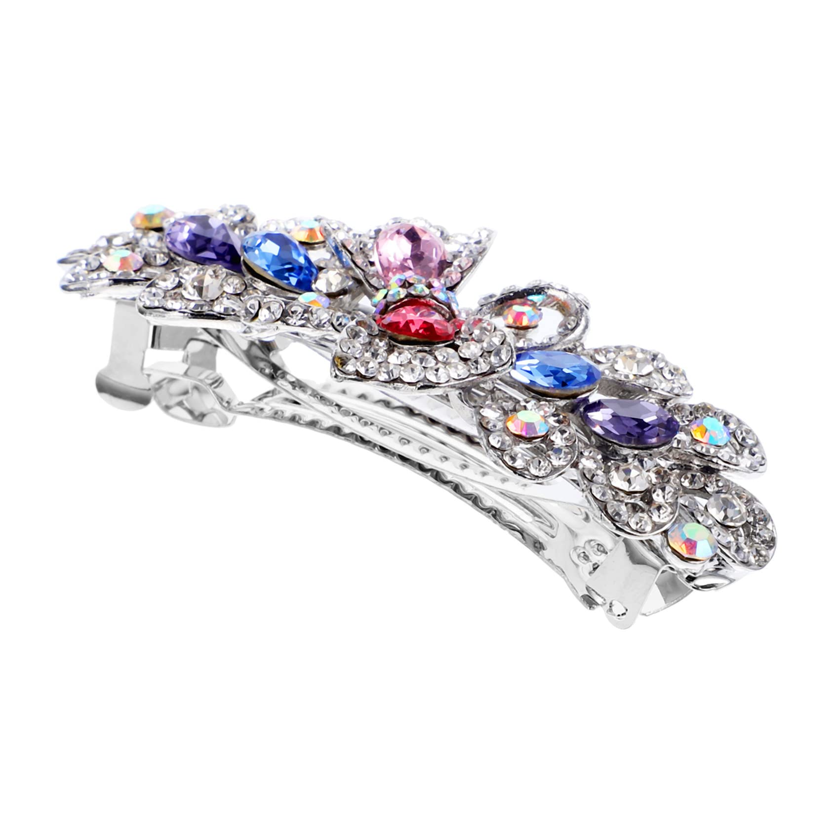HONMEET Rhinestone Hair Clips for Women - Sparkling Wedding Hair Barrettes for Thin & Thick Hair - Elegant Flower Hair Jewelry for Bridal, Prom & Special Occasions