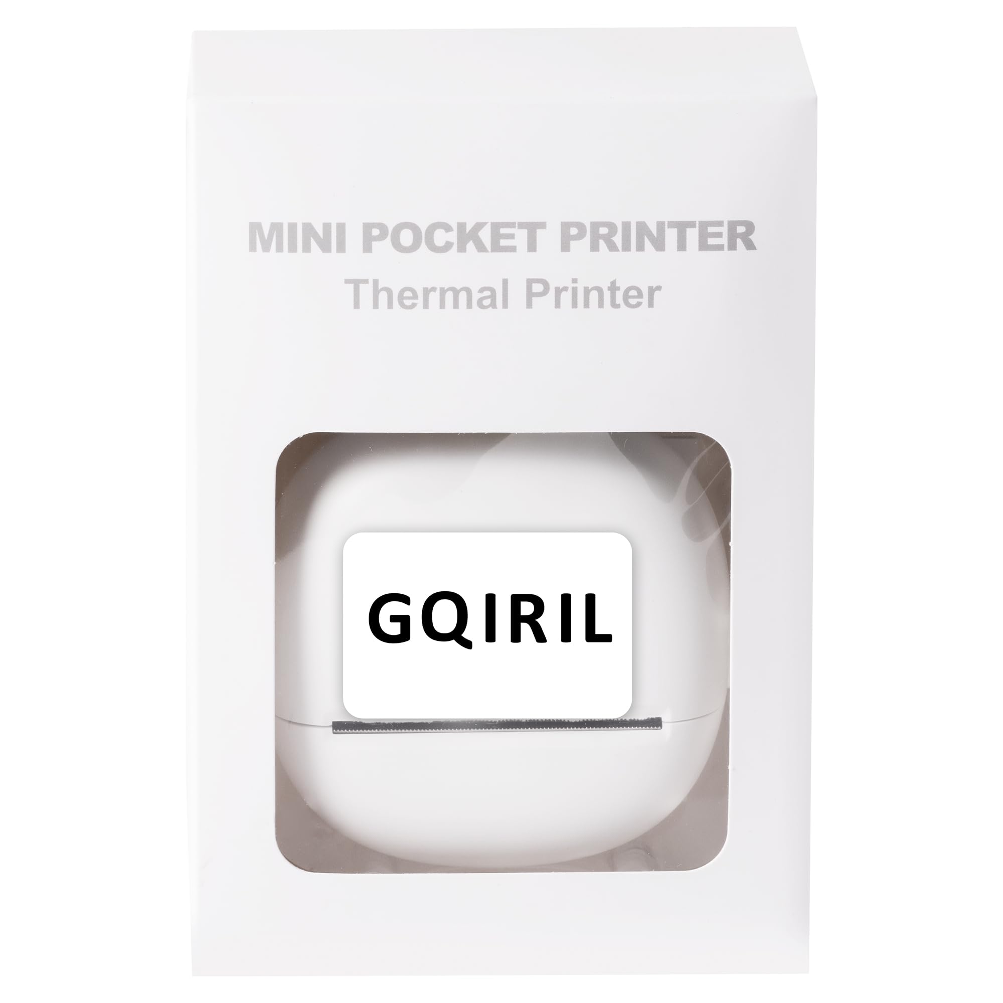 Mini Thermal Sticker Printer - Portable Bluetooth Photo & Label Maker for iOS/Android - Wireless Pocket Printer with 5 Sticker Rolls, Inkless Memo Maker for Home, Office & Travel (White)