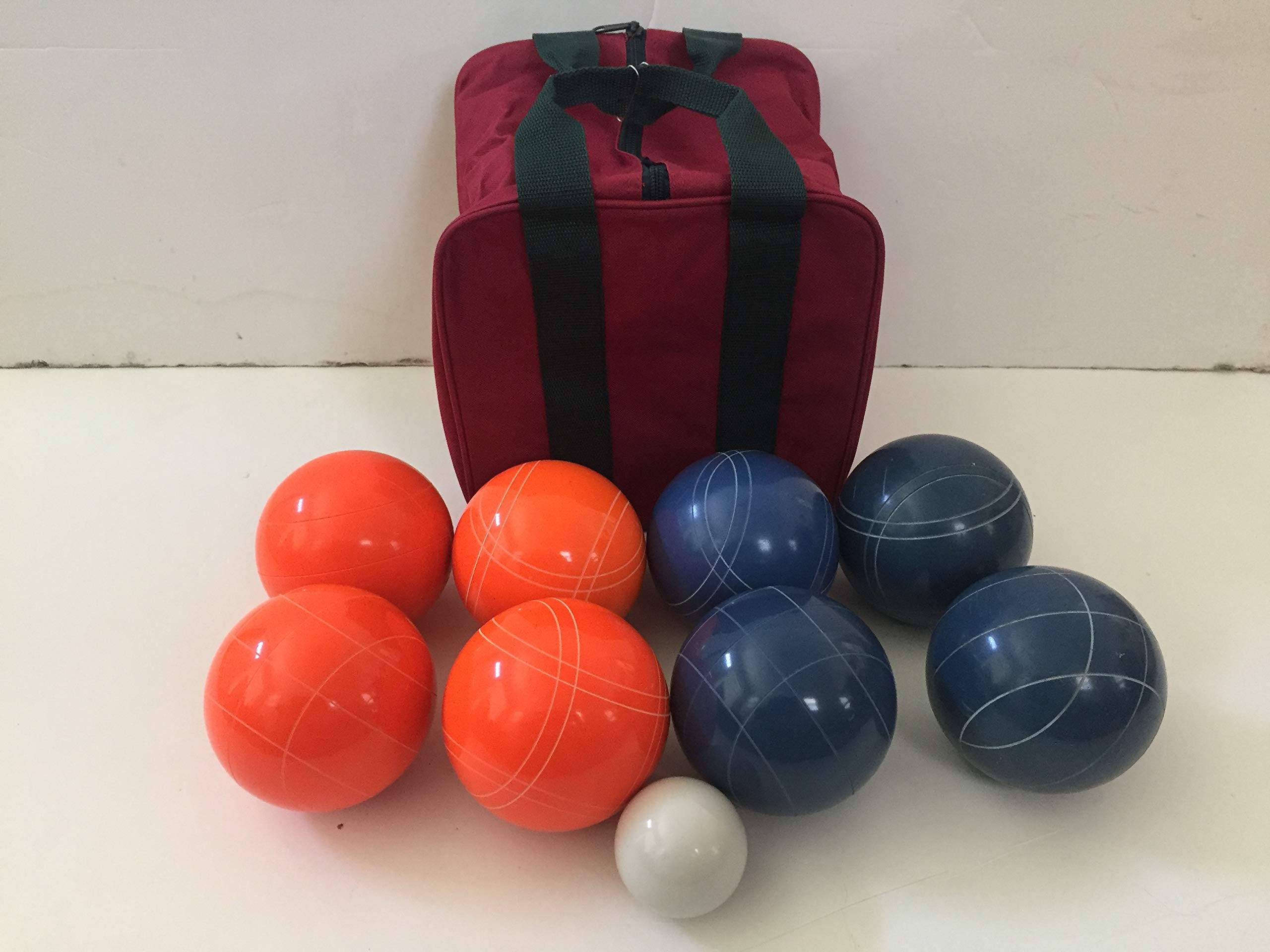 Premium Tournament Bocce Ball Set - 110mm Orange & Blue Balls with Nylon Carry Bag - Made in USA - Competition & Backyard Games - Perfect for Outdoor Parties, Picnics, and Beach Fun