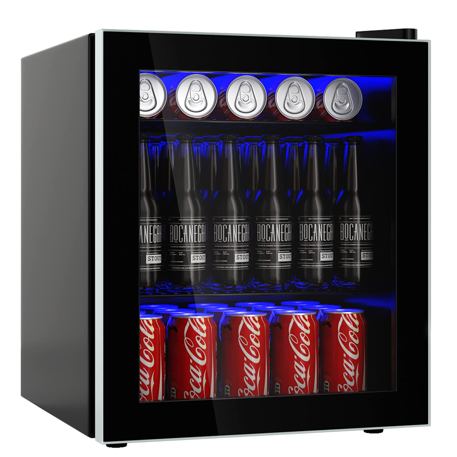 ARLIME 60 Can Mini Fridge with Glass Door - Compact Beverage Refrigerator & Drink Dispenser for Office, Home, Kitchen & Bar - 1.6 Cu.Ft Adjustable Shelves Small Refrigerator - Perfect for Chilling Drinks, Storing Snacks & Organizing Your Space
