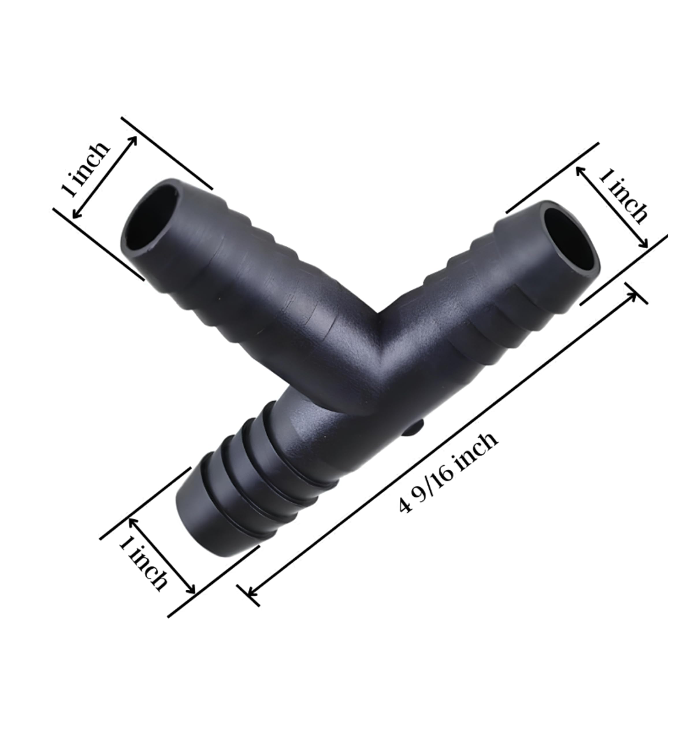 Lakesstory 1 Inch PVC Tee Barb Fitting - SCH 40 Barbed Hose Connector for Water Tubing & Irrigation Systems - Durable PVC Plumbing Fitting for Garden, Pool, and Industrial Water Lines
