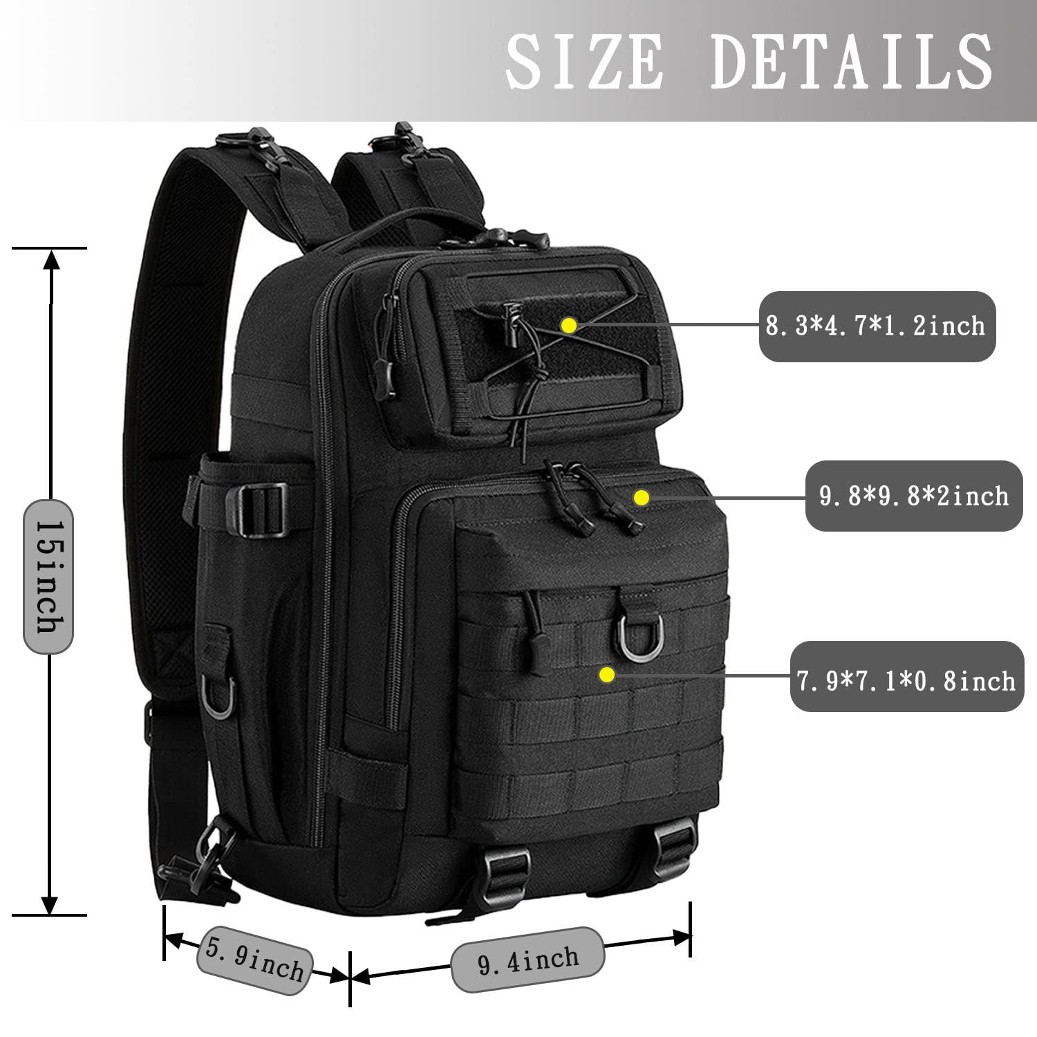 Water-Resistant Fishing Backpack with Rod Holder - Large Tackle Sling Bag for Fly Fishing, Camping & Hiking - Durable Fishing Gear Accessories for Men - Perfect Gift for Outdoor Enthusiasts & Anglers