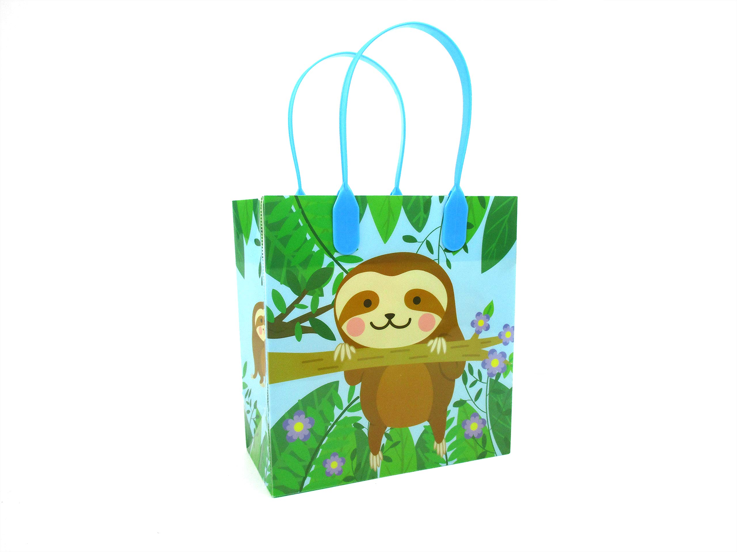 Sloth Themed Party Favor Bags with Handles - 12 Pack Cute Sloth Candy Bags for Birthday Parties, Baby Showers & School Events - Durable Treat Bags for Goodie Bags, Party Decorations & Gift Packaging