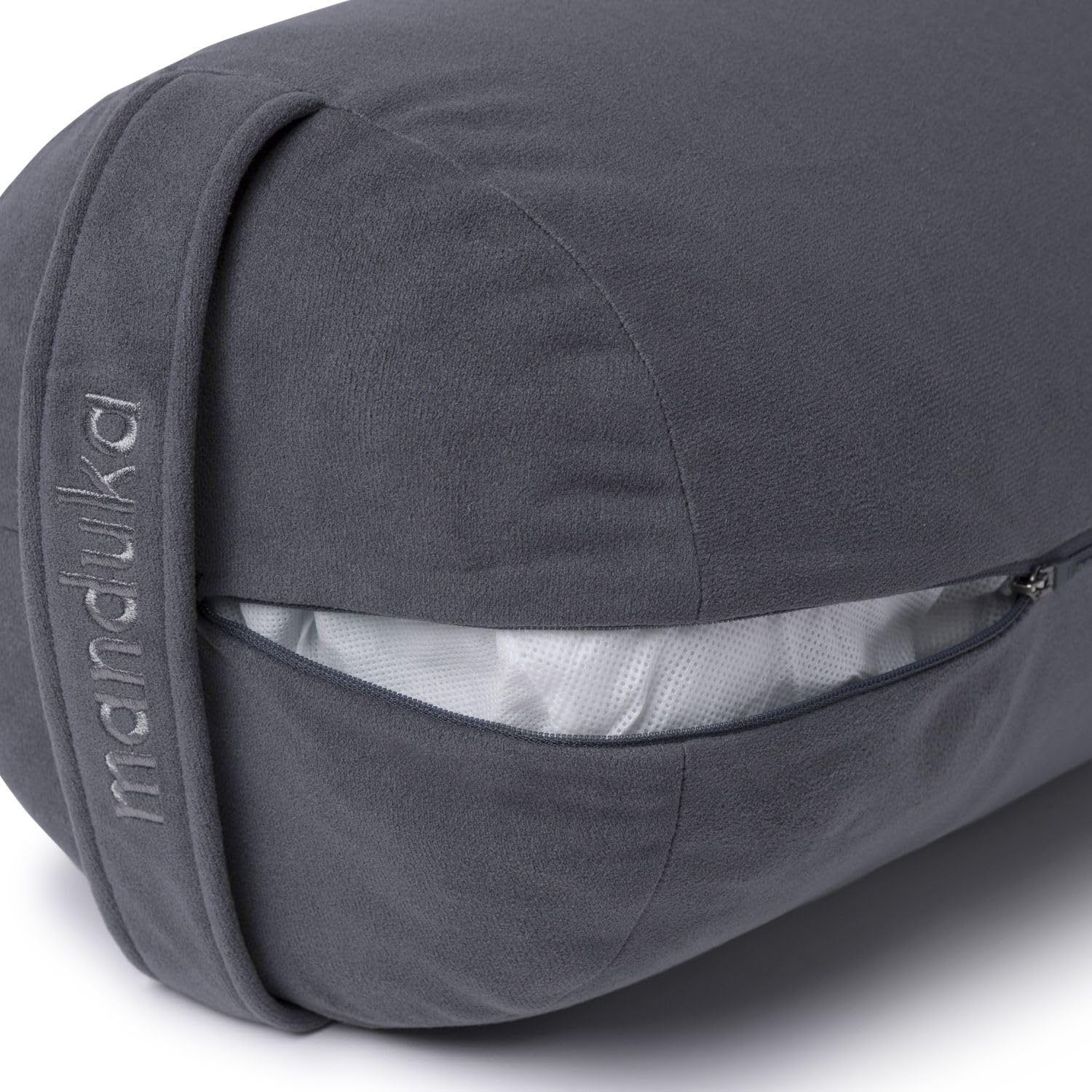 Manduka Enlight Bolster Pillow - Yoga Meditation Pillow with Washable Microfiber Cover, Ergonomic Curved Design for Yoga, Pilates & Workout Support | Perfect for Home Studio, Gym & Relaxation
