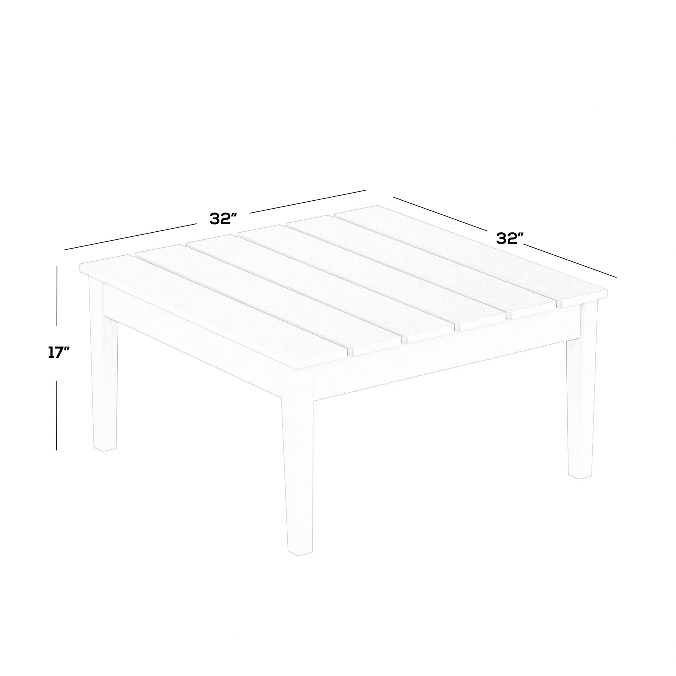 WestinTrends 32 Inch All-Weather Poly Lumber Outdoor Coffee Table - Square Gray Adirondack Patio Table for Deck, Poolside & Garden Furniture - Durable Low Maintenance Side Table for Backyard, Porch & Outdoor Living Spaces