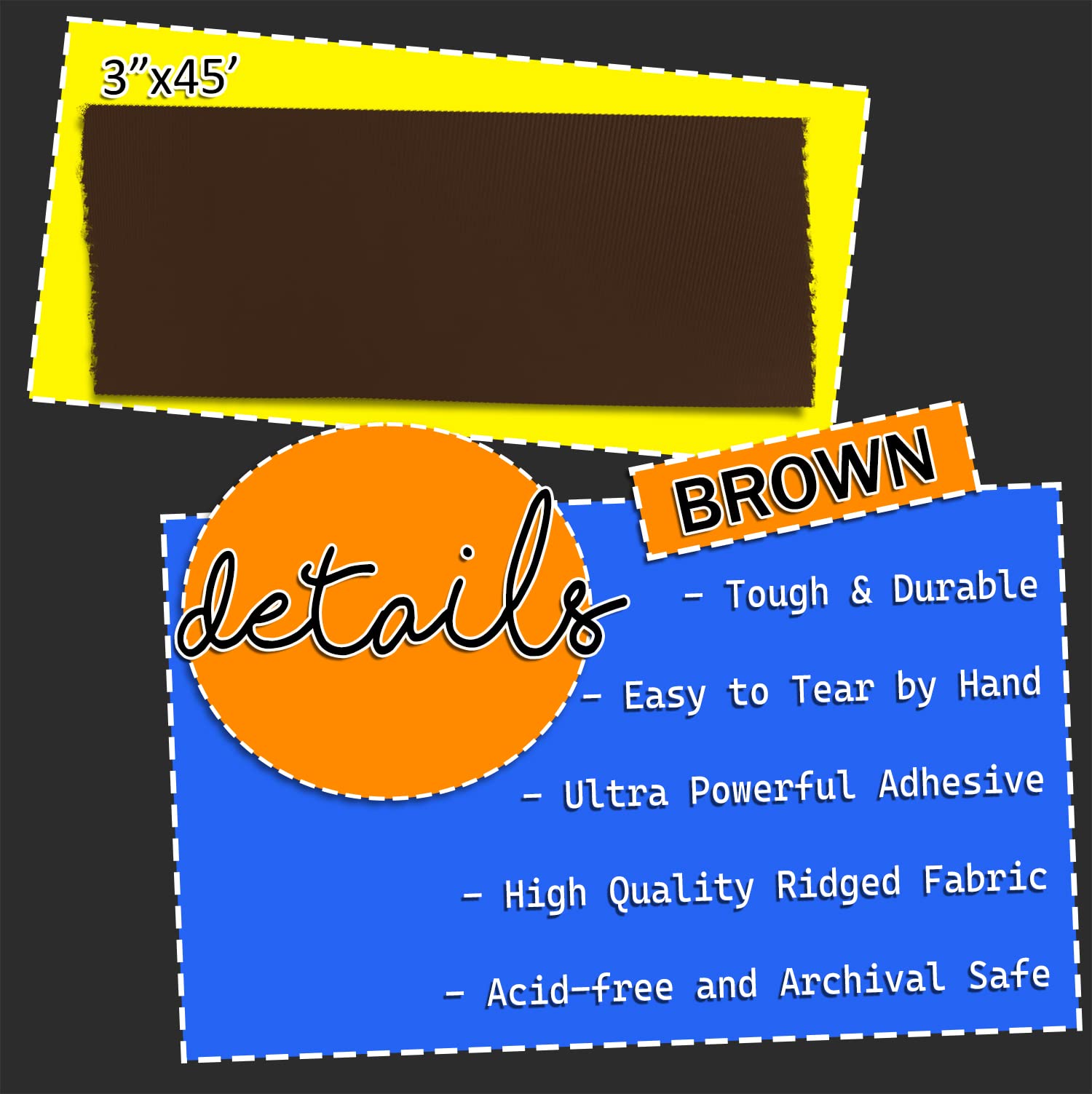 Acid-Free Archival Safe Brown Bookbinding Tape - 3