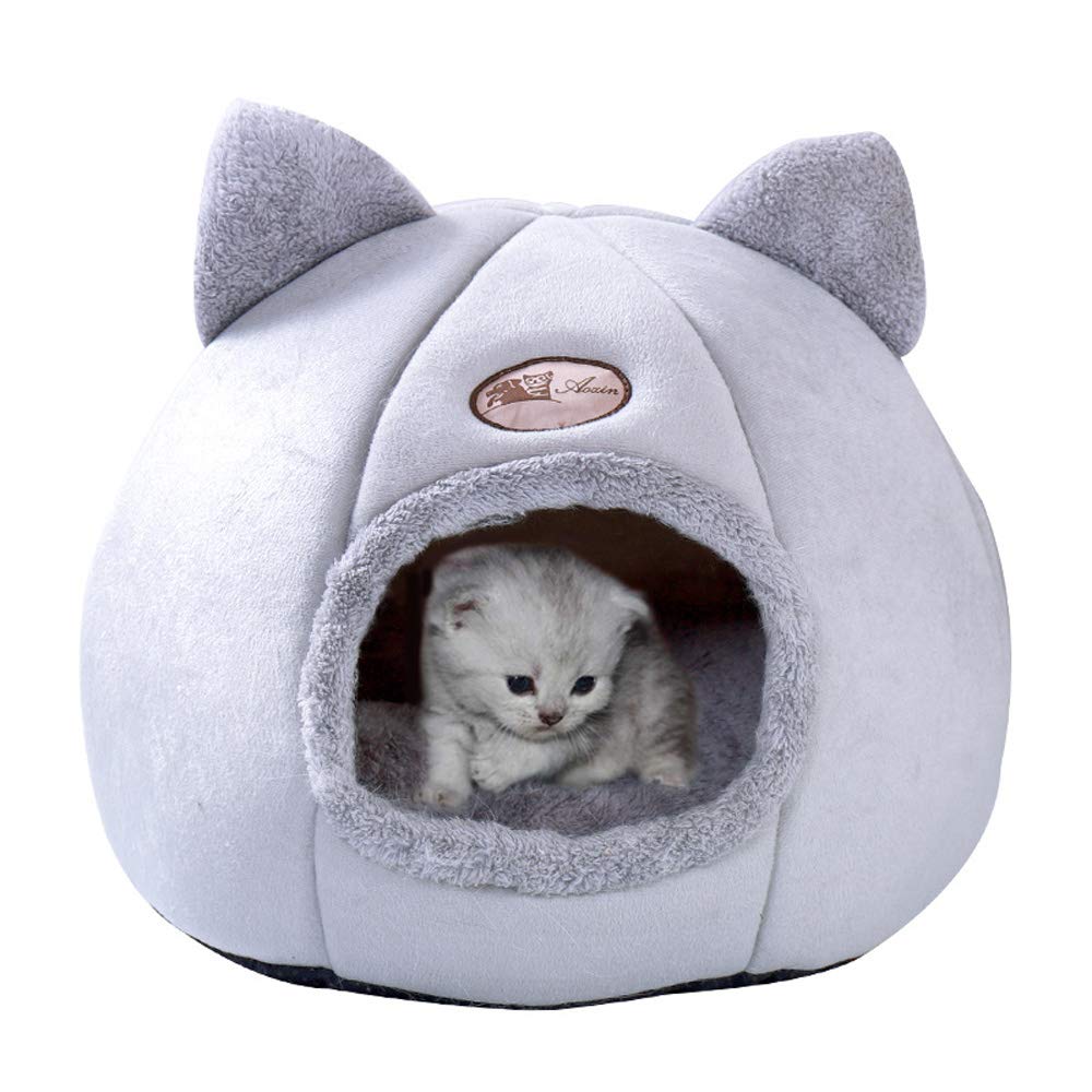 Warm & Cozy Pet Bed for Dogs & Cats - Semi-Enclosed Washable Winter Sleeping Nest for Puppies & Kittens (Large Size) - Perfect for Indoor Use, Crate Training & Cold Weather Comfort