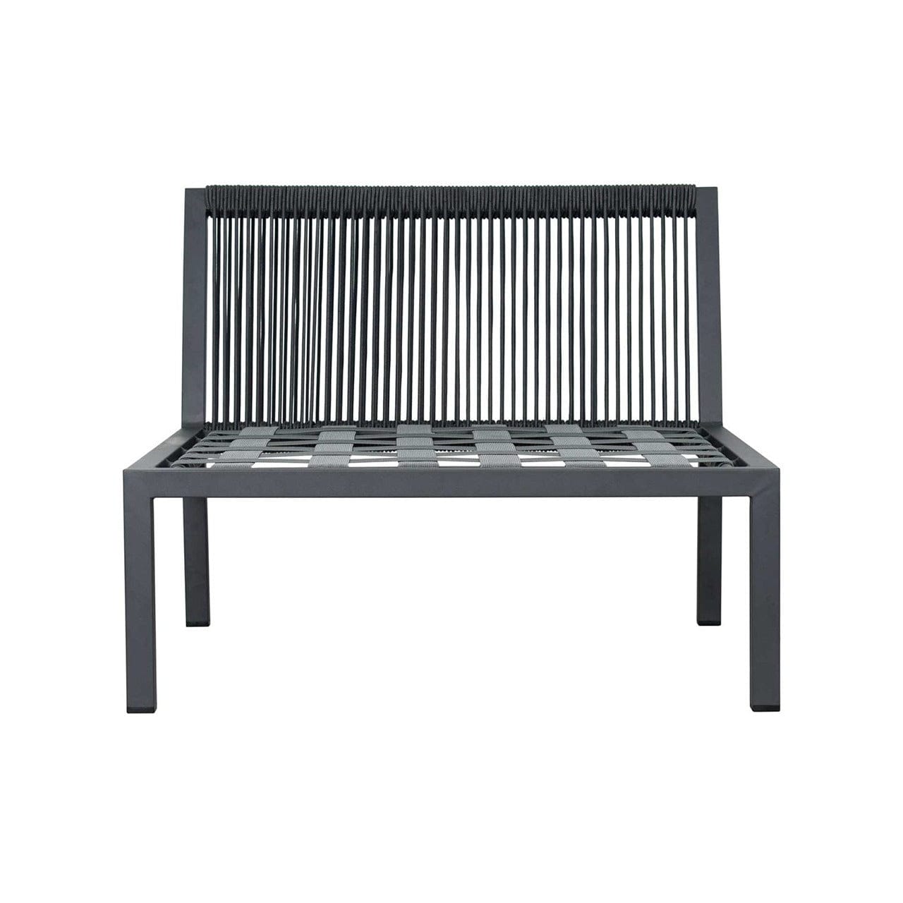 Bahamian Outdoor Sectional Armless Chair - Waterproof Wicker Patio Furniture for Poolside, Garden, and Backyard Relaxation
