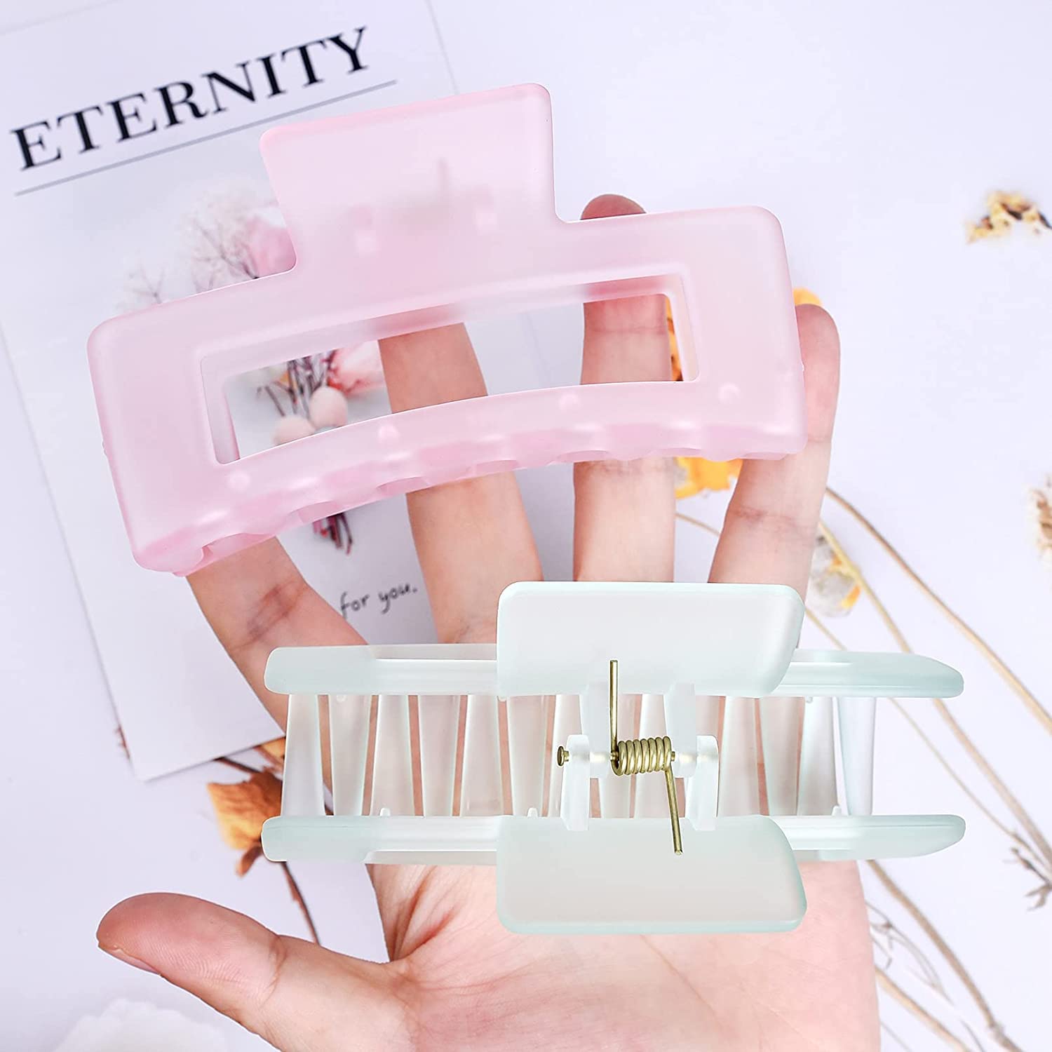 Glamifirsto Large Butterfly Hair Claw Clips for Women - Strong Hold Hair Clips for Thick & Long Hair (4 Colors) - Perfect for Ponytails, Buns & Everyday Hairstyles