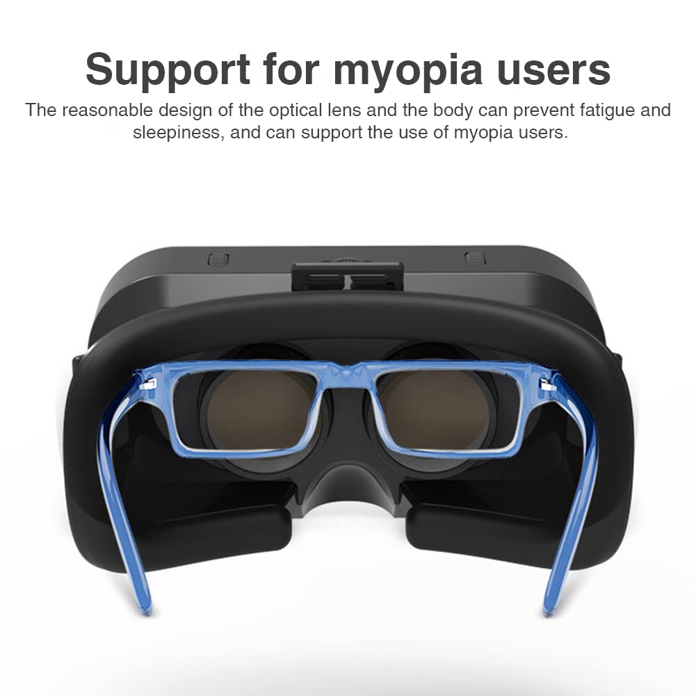 GEZICHTA 3D VR Headset Virtual Reality Glasses - 360° Panoramic View, Anti-Blue Light, Adjustable Pupil Distance & IPD - HD Immersive VR Goggles for Movies, Gaming, Education & Virtual Tours (Black)