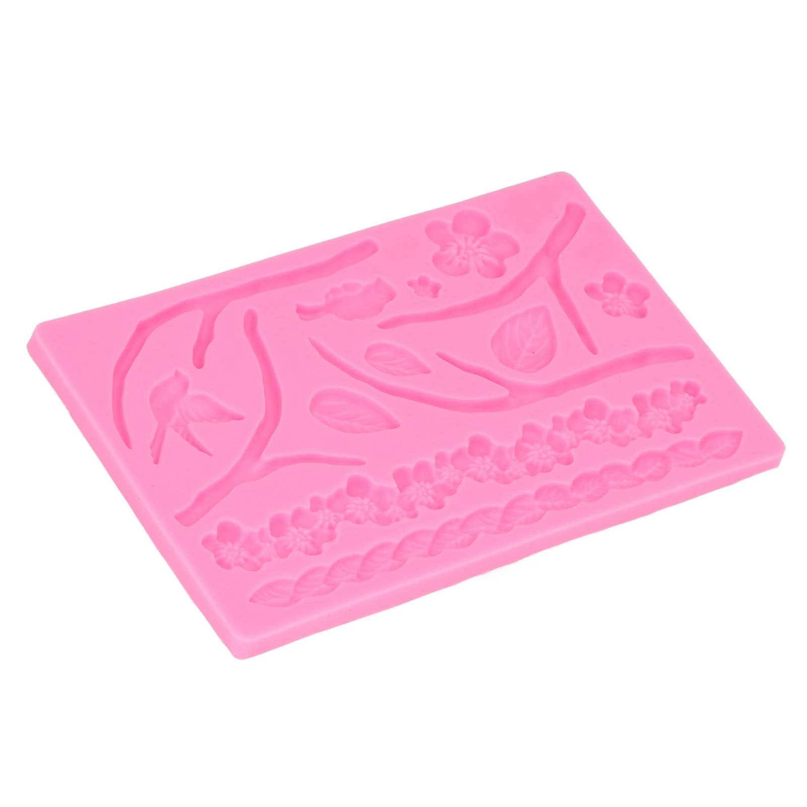 Jeanoko Branch Flowers & Leaves Silicone Molds - Various Shapes for DIY Cake, Muffins, Fudge, Bread & Chocolate - Perfect for Baking, Candy Making, and Home Decor