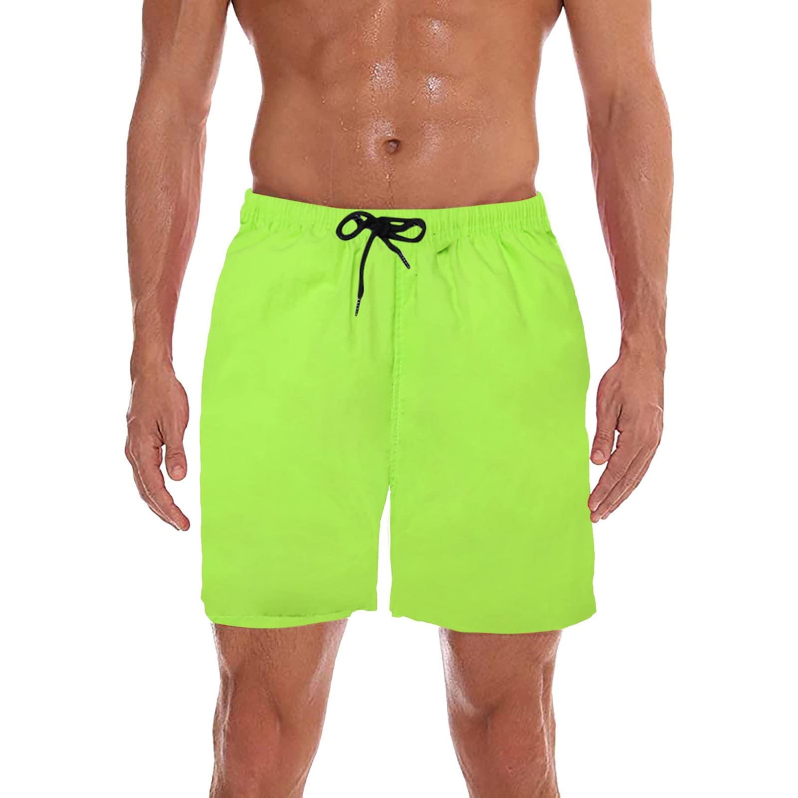 Waterproof Quick-Dry Men's Beach Shorts - Plain Color Swim Trunks for Swimming, Surfing & Outdoor Activities | Comfortable Board Shorts for Men