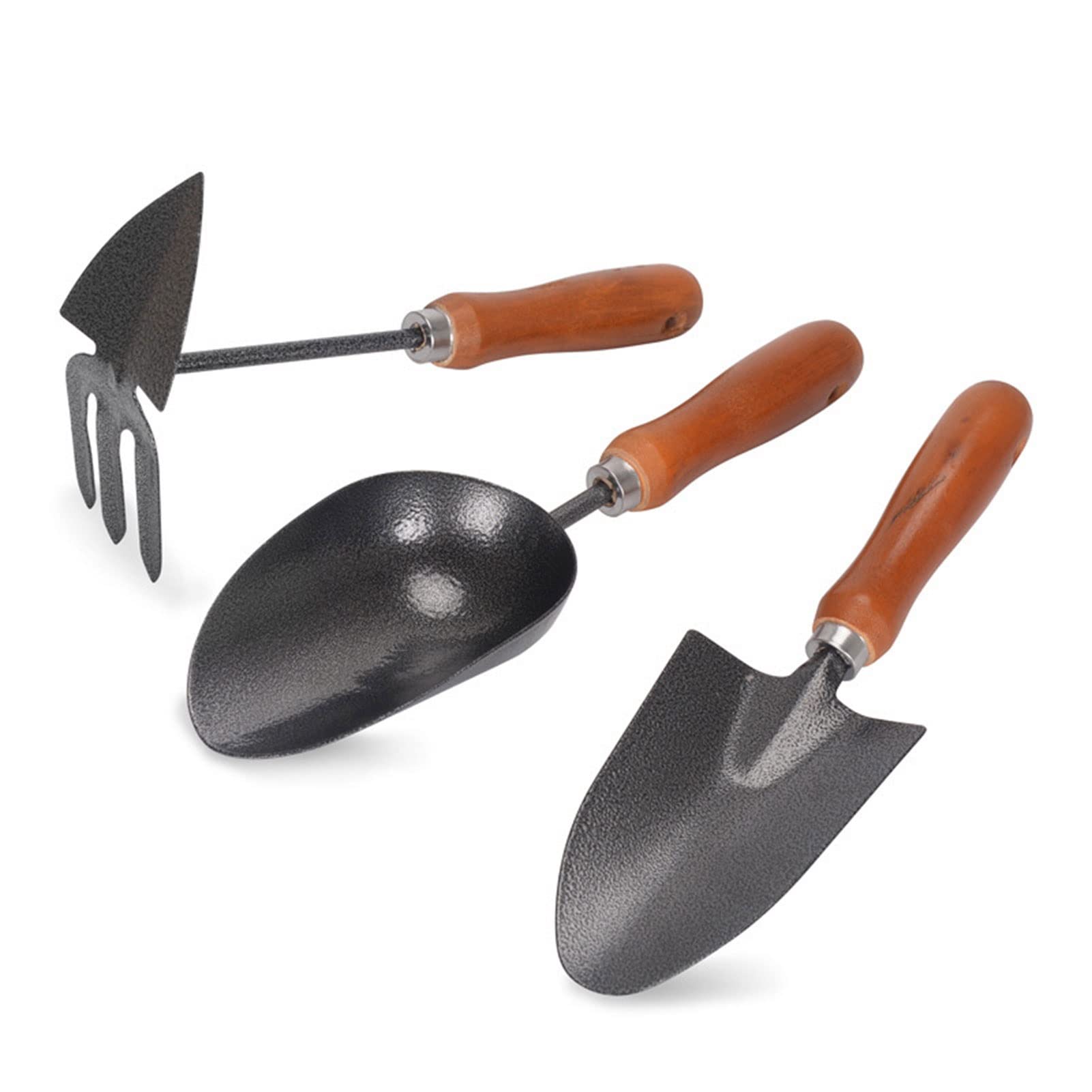 3-Piece Heavy Duty Metal Garden Tool Set with Ergonomic Handles - Durable Gardening Kit for Planting, Weeding & Landscaping | Perfect for Home Gardeners & Professional Landscapers