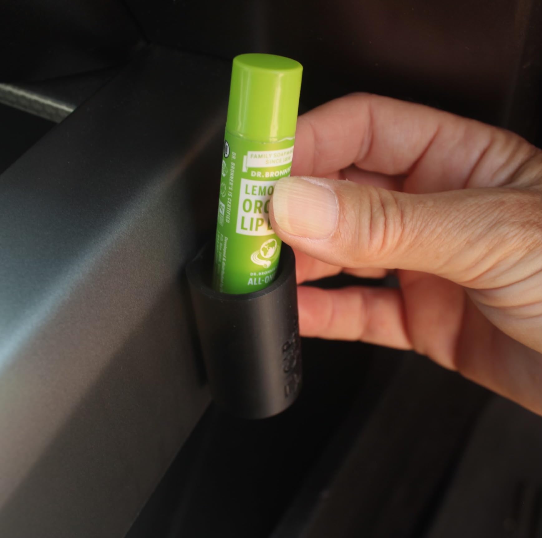 Original CarChap Car Lip Balm Holder - Patent Pending Chapstick Organizer for Vehicles | Heat-Resistant, Mess-Free Design | Featured in Car & Driver | Made in USA | Perfect for Road Trips & Daily Commutes (Black) - Interior Car Accessories for Men & Women