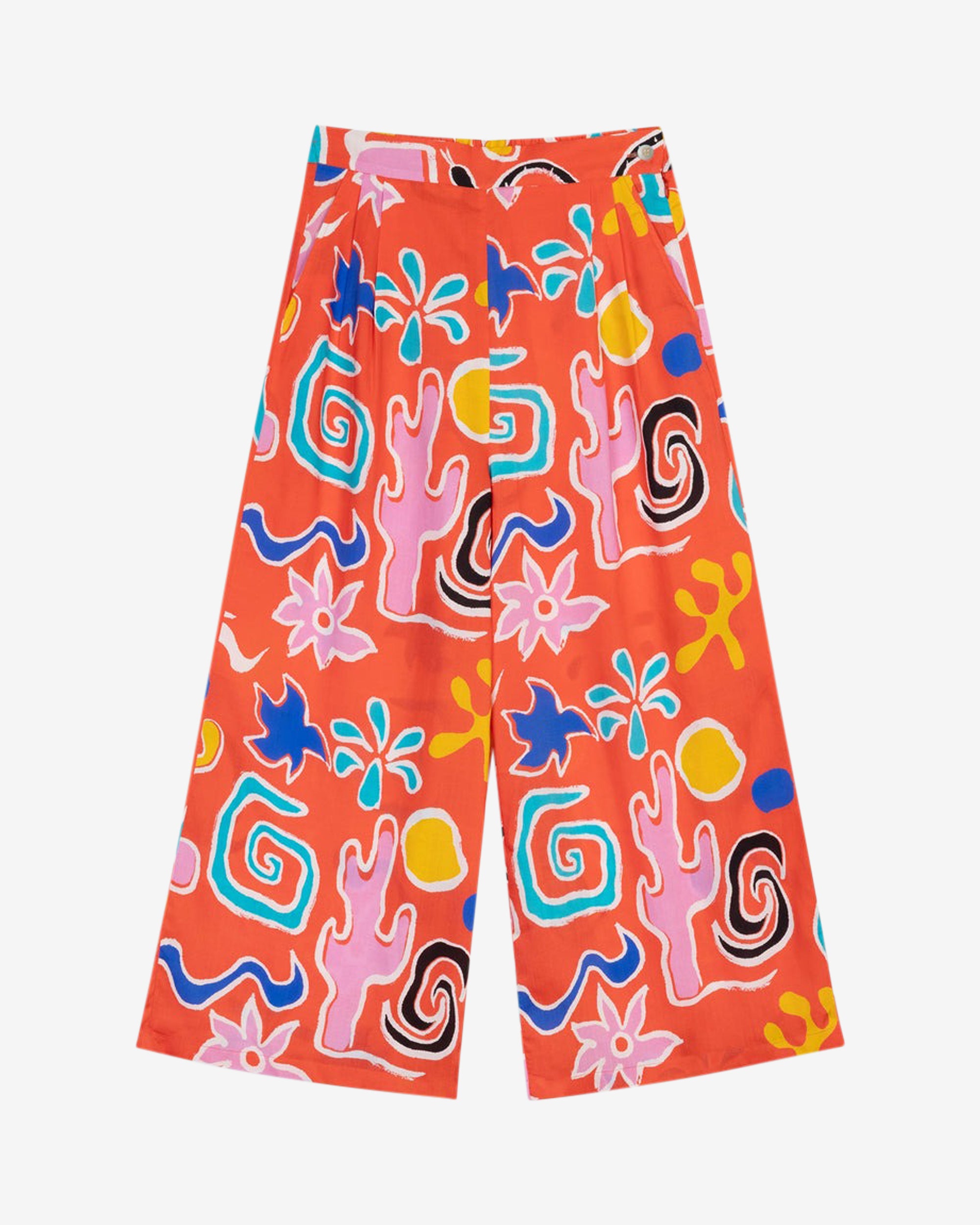 Lowie Women's Desert Print Lyocell Cropped Pants - Breathable High-Waisted Wide Leg Trousers for Summer Travel & Boho Style Outfits