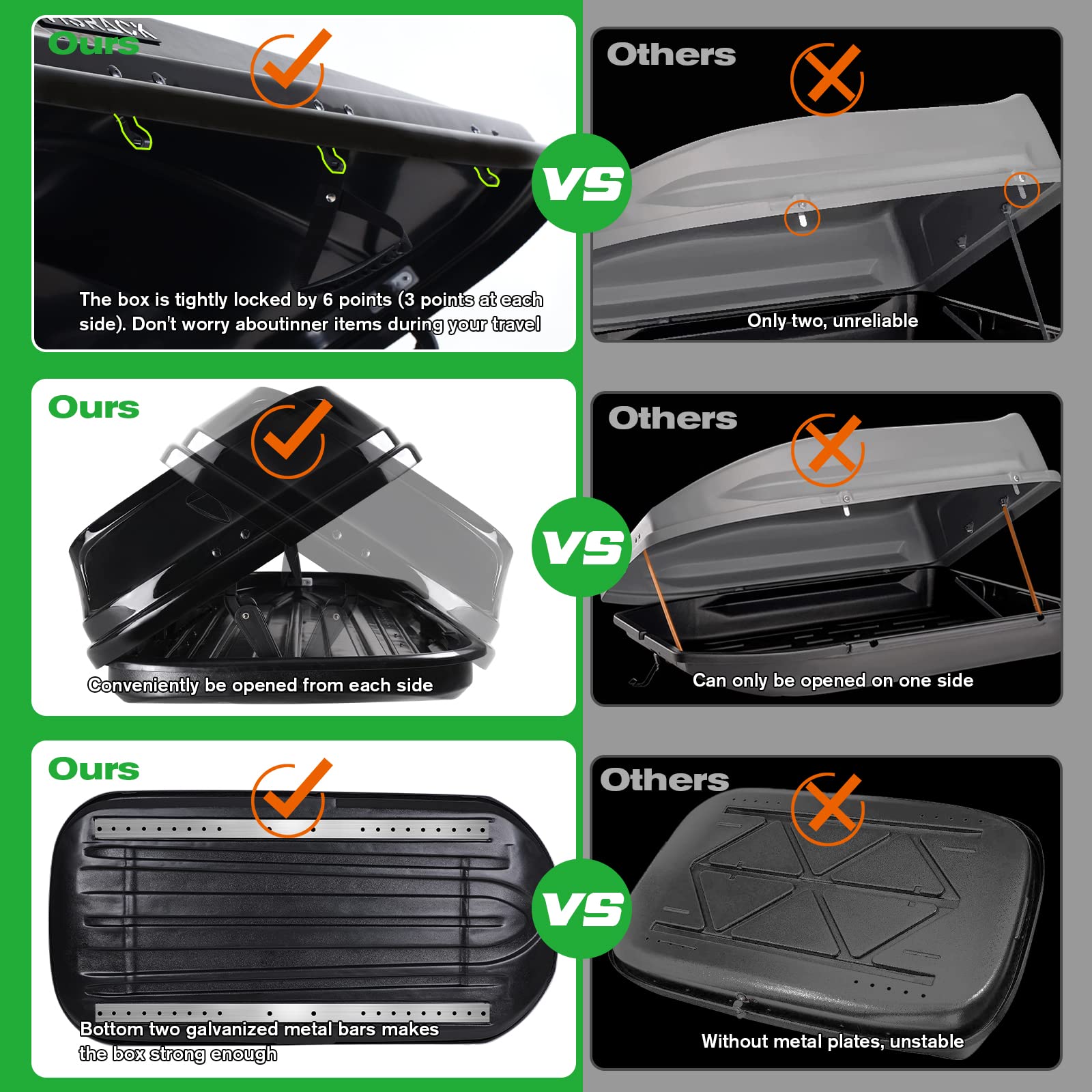 Hard-Shell Rooftop Cargo Carrier - 130 LBS Capacity Weatherproof Luggage Storage Box with Security Lock | 14 Cubic Feet Spacious Travel Gear | Tool-Free Installation for SUV, Van & Crossovers | Perfect for Road Trips, Camping & Outdoor Adventures (Black)