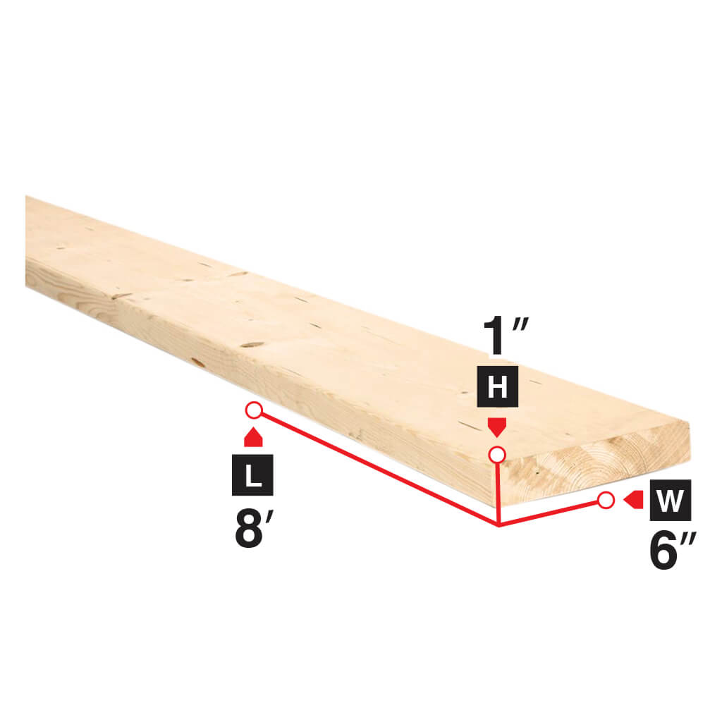 1 in. x 6 in. x 8 ft. Premium Spruce Lumber - Perfect for DIY Projects, Home Renovation, and Woodworking | High-Quality Softwood for Shelving, Furniture & Crafts