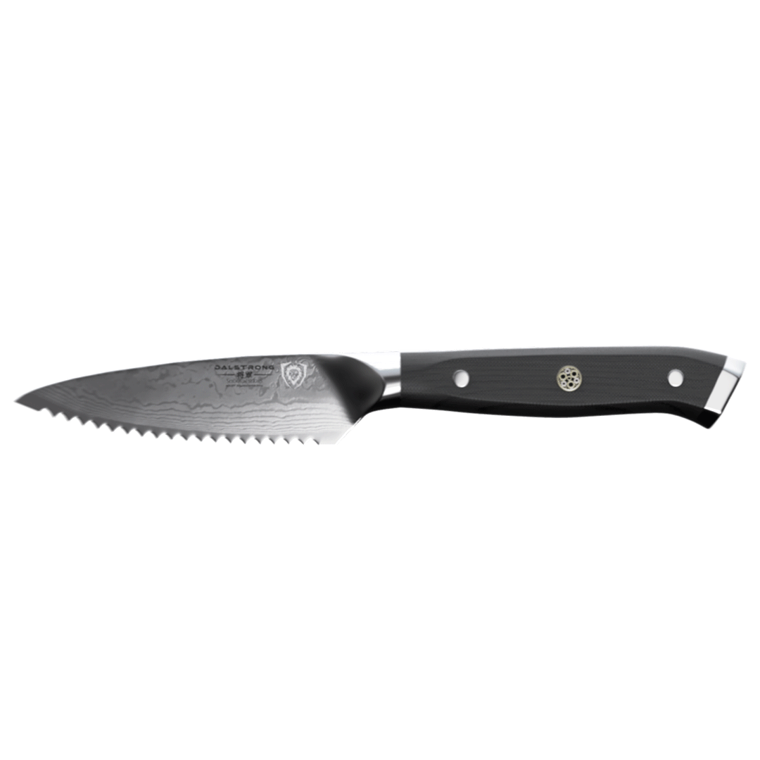 Premium Serrated Paring Knife 3.5 Inch - Shogun Series ELITE by Dalstrong - Perfect for Fruit Peeling, Vegetable Slicing & Kitchen Prep
