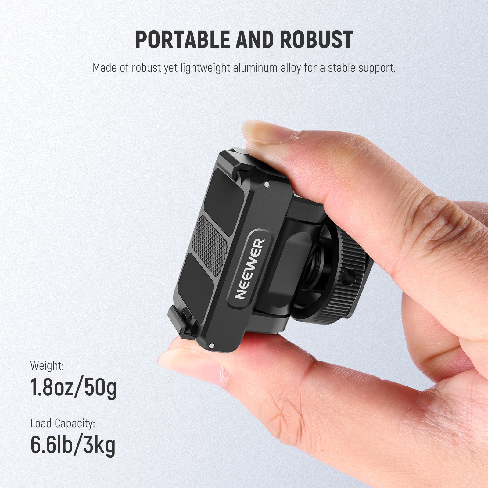 NEEWER AC012 Magnetic Cold Shoe Mount Adapter for DJI Action 5 Pro/4/3 - Secure Camera Attachment for Vlogging, Live Streaming & Outdoor Adventures