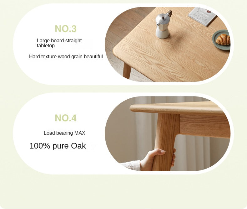 Solid Oak Wood Slanted Leg Square Dining Table - Modern Farmhouse Style for Kitchen, Dining Room & Small Spaces