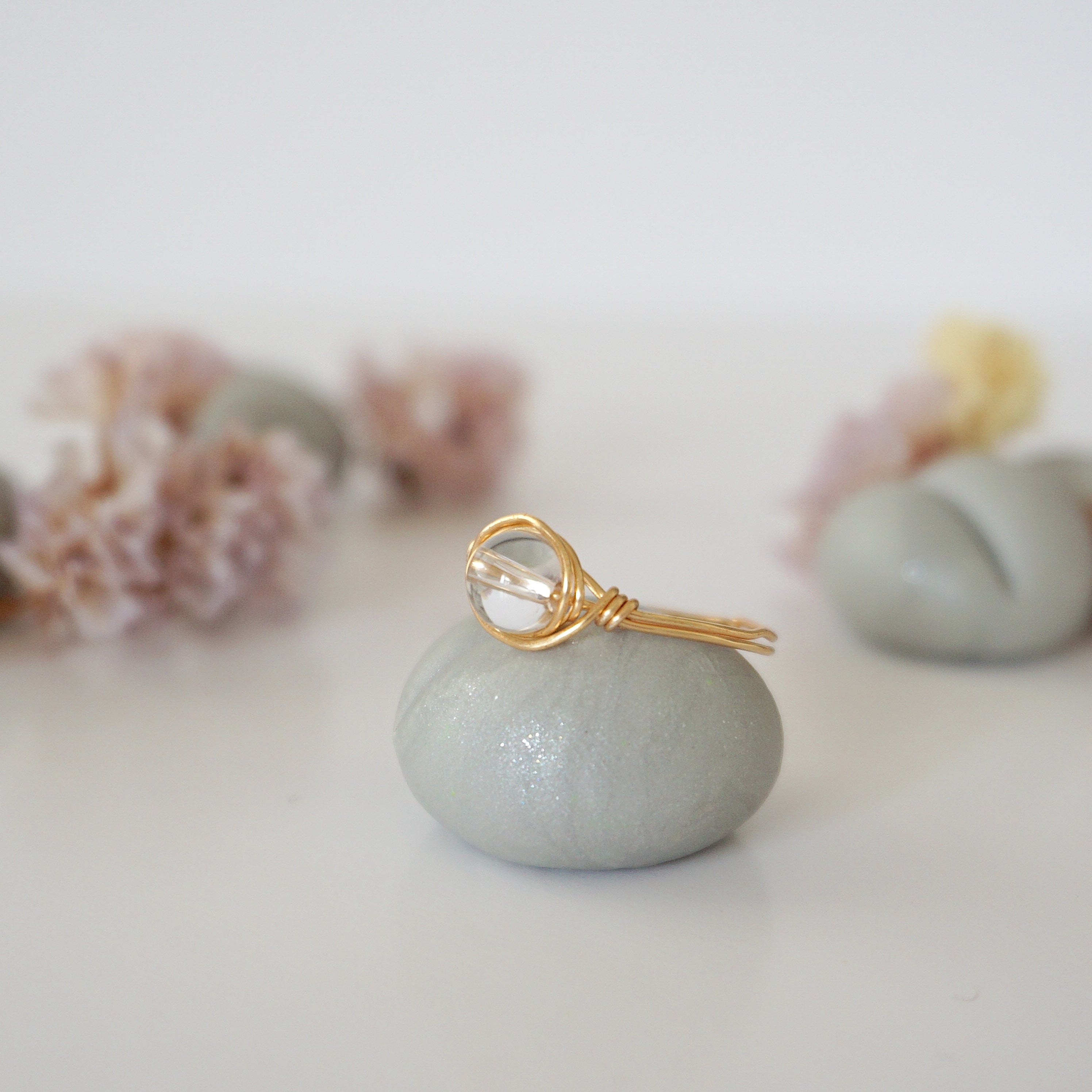 Simple Birthstone Ring - Clear Quartz (Rock Crystal) for Women | Elegant & Minimalist Jewelry | Perfect for Gifts, Anniversaries & Everyday Wear
