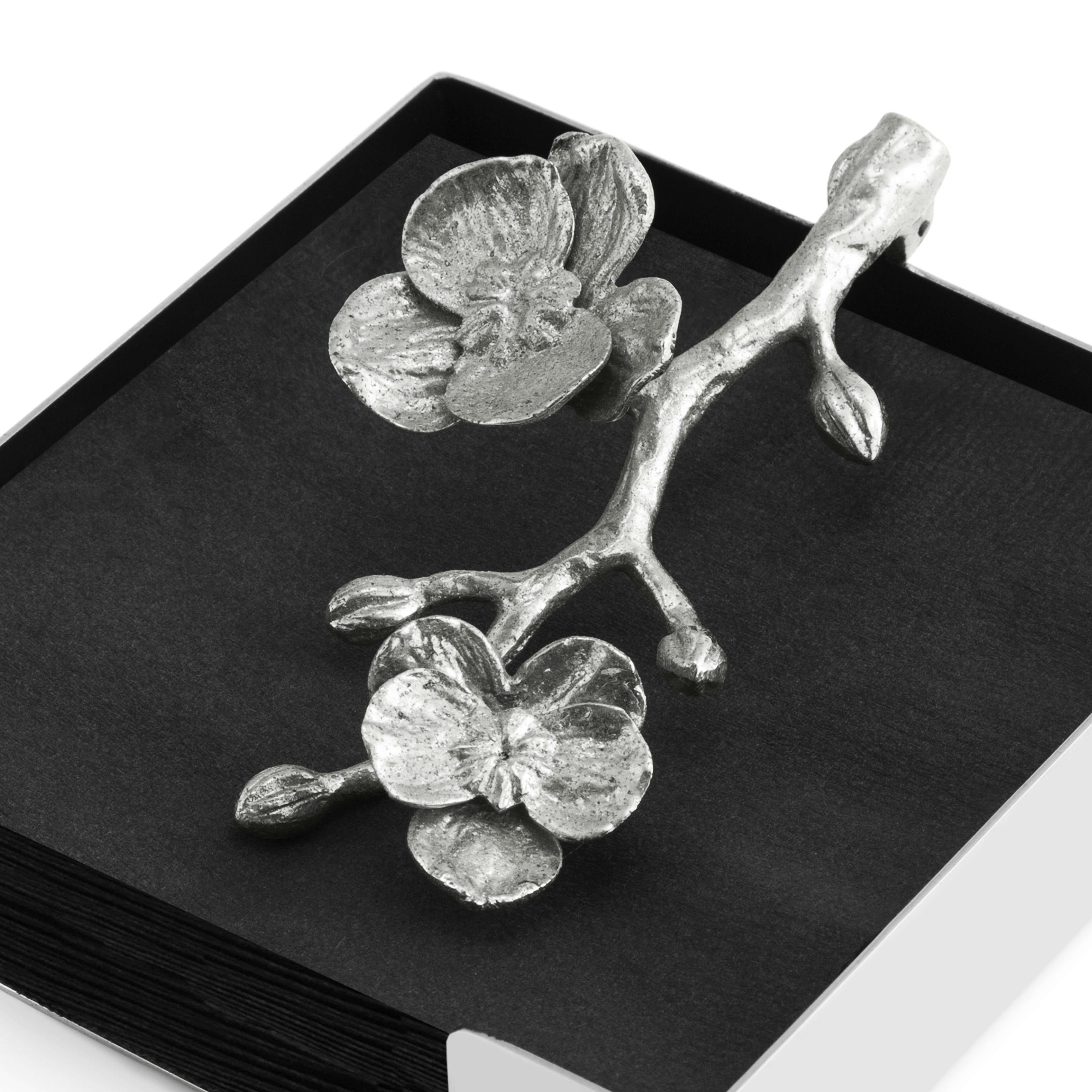 Elegant White Orchid Napkin Holder for Dining Table Decor - Perfect for Weddings, Parties & Home Decor