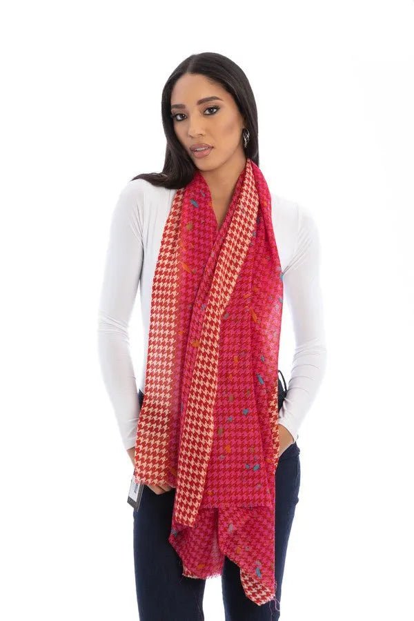 Stylish Houndstooth Print Scarf for Women & Men - Soft Warm Winter Fashion Accessory - Perfect for Office, Travel & Outdoor Activities