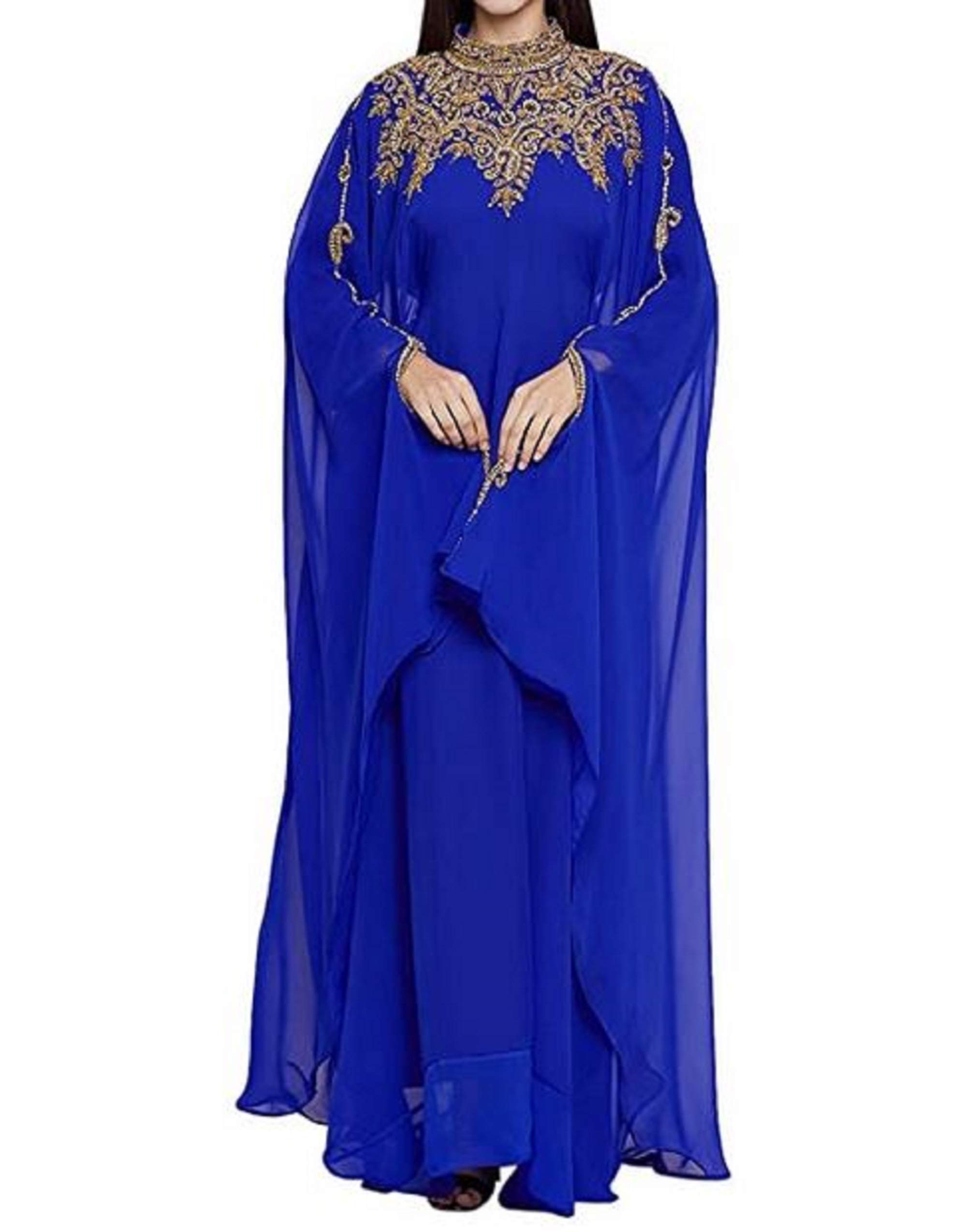 Elegant Moroccan Kaftan Maxi Dress for Weddings, Evening Gowns & Cocktail Parties - Flowy Farsha Takhita Wear for Special Occasions
