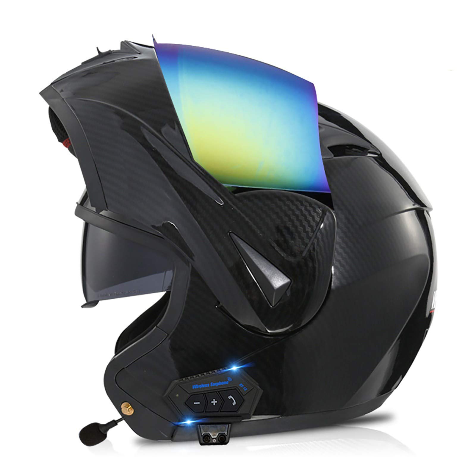 Modular Motorcycle Bluetooth Helmet Full Face Flip Up Dual Visor DOT Certified with Built-in Speaker & Mic for Hands-Free Calls - Perfect for Commuting, Touring & Adventure Riding