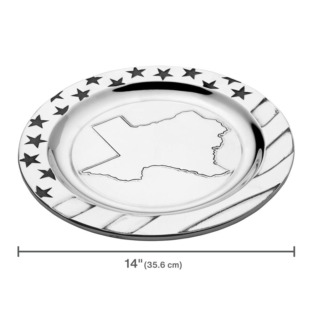 Texas Stars and Stripes Large Round Tray - Patriotic Serving Platter for BBQ, Picnics & Home Decor | Rustic Wooden Party Tray for 4th of July, Memorial Day & Outdoor Entertaining
