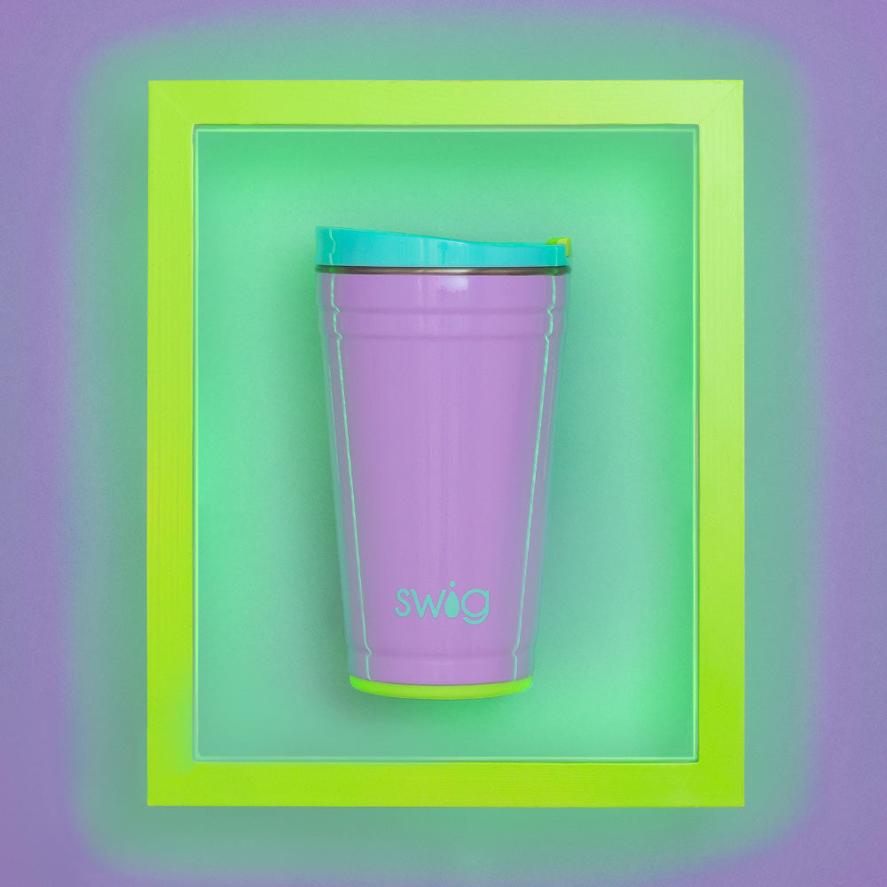 24oz UV Glow Party Cups - Bulk Pack for Blacklight & Neon Themed Parties, Halloween, Raves, and Nightclub Events
