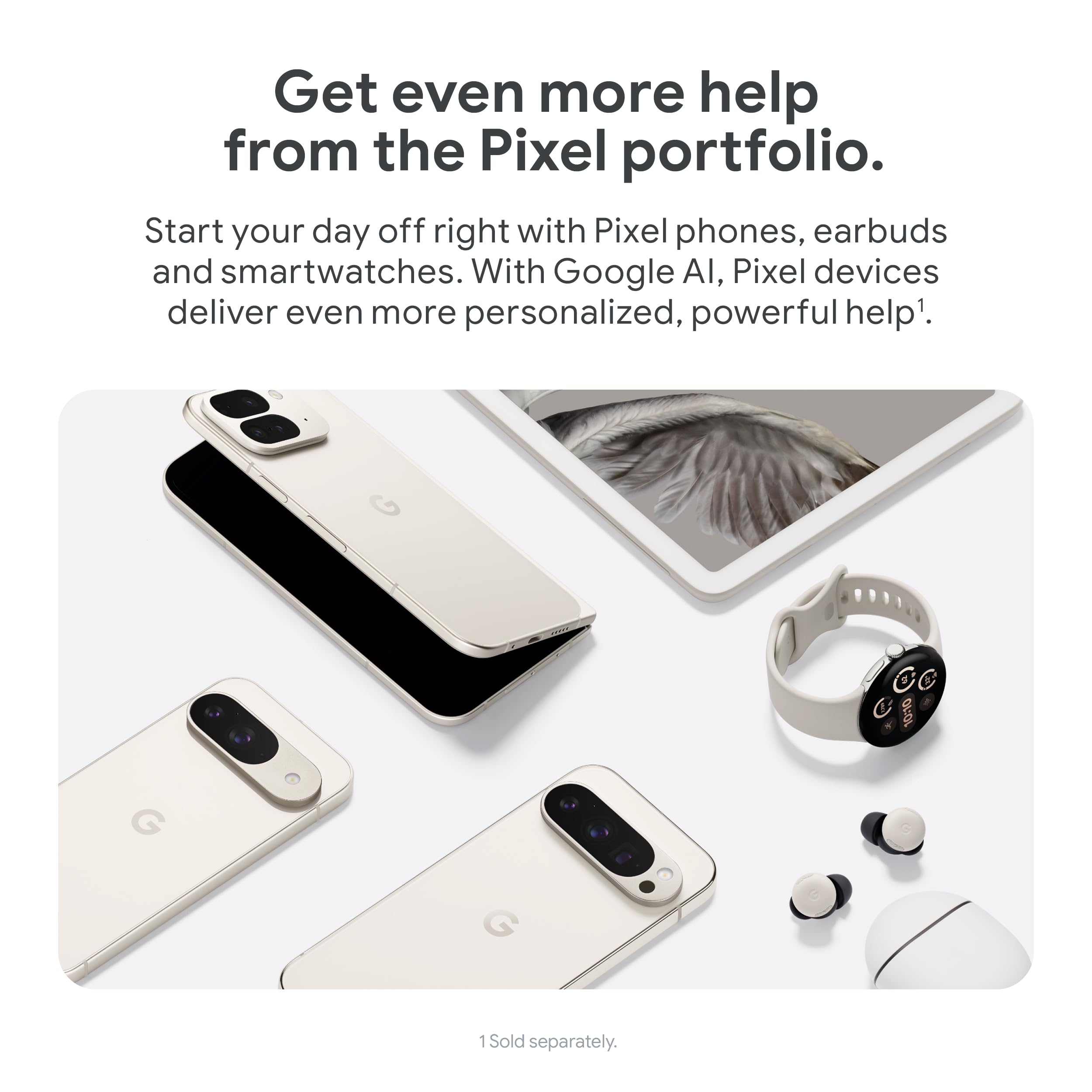 Google Pixel 9 256GB Unlocked Android Smartphone - Advanced Pixel Camera, 24+ Hour Battery, Fast Wireless Charging, Dual SIM, Powerful Security - Porcelain White | Perfect for Travel Photography & Business Professionals