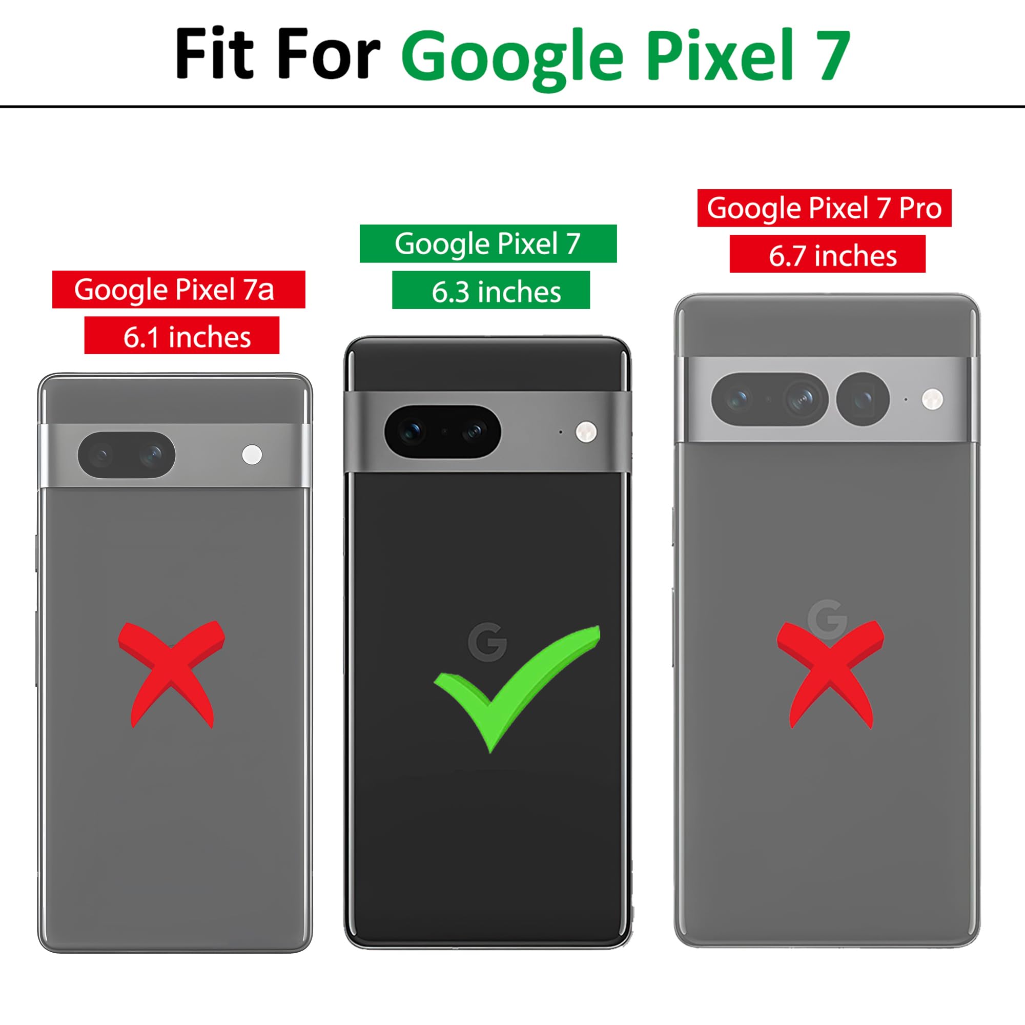 Shockproof Google Pixel 7 Case with HD Screen Protector & 360° Magnetic Ring Holder Kickstand - Silver | Perfect for Work, Travel, and Everyday Protection