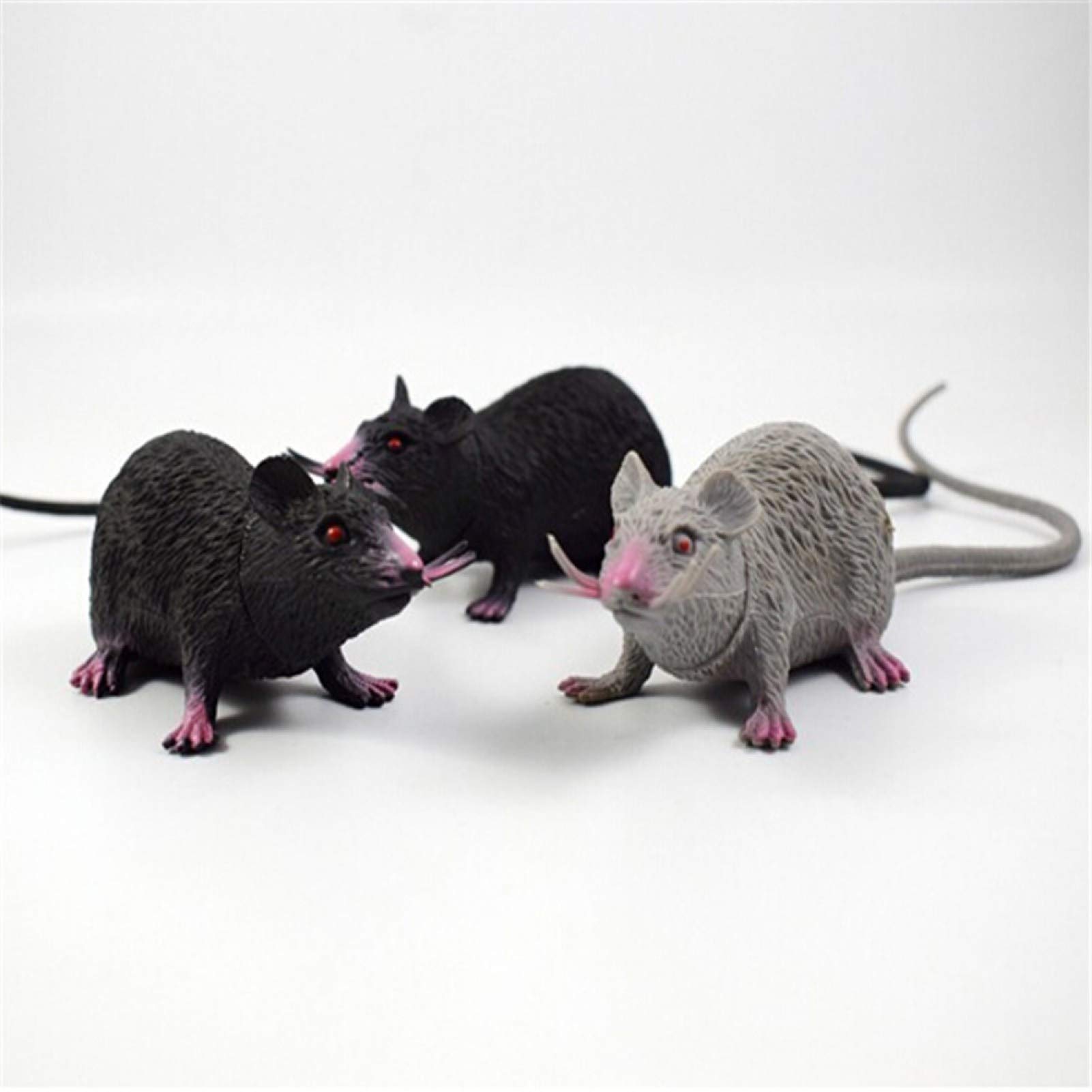 Qiguch66 April Fools' Day Prank Toy - Funny Simulation Long Tail Mouse Rat Trick Joke Toy for Adults & Kids - Perfect for Halloween Party Decor & Photo Props (Black) | Great for Pranks, Gag Gifts & Party Favors
