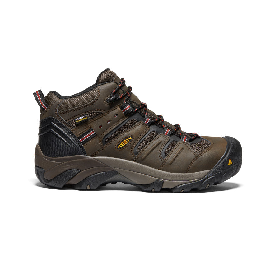 Men's Lansing Mid Waterproof Steel Toe Work Boots - Cascade Brown/Brindle | Durable Safety Shoes for Construction, Hiking & Outdoor Work