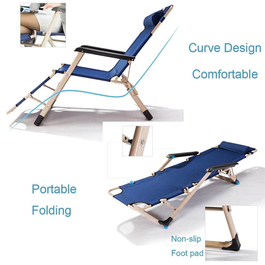 Adjustable Folding Outdoor Lounge Chair with Removable Cushion - Patio, Garden, Beach & Poolside Recliner for Relaxing in Sun - Perfect for Backyard, Camping and Leisure Time