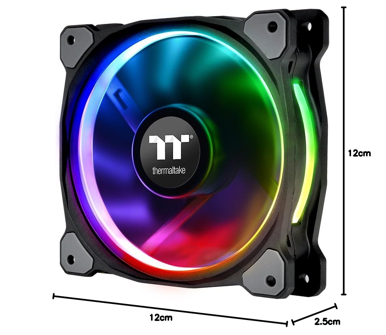 Riing Plus 12 RGB Radiator Fan TT Premium Edition 5 Pack - High Performance PC Cooling for Gaming Rigs & Liquid Cooling Systems