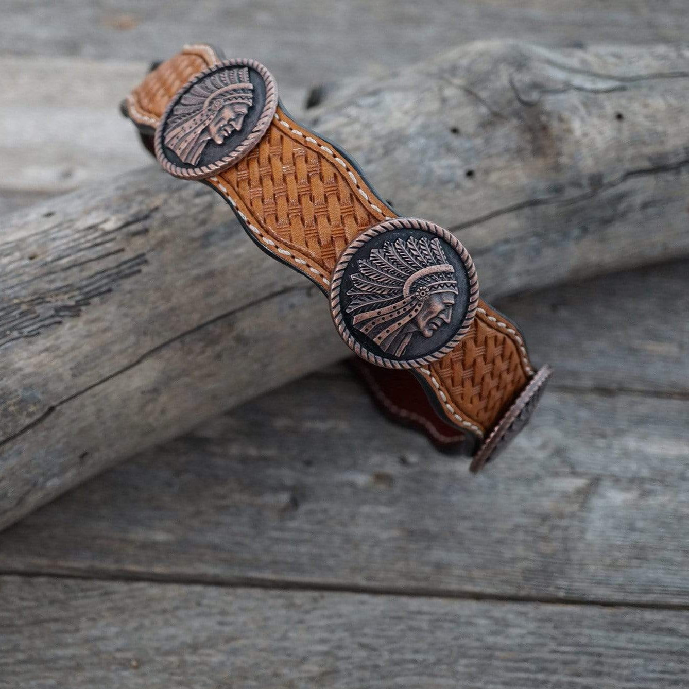 Premium Light Oil Leather Dog Collar - Adjustable 18