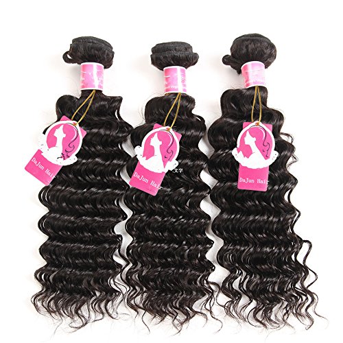 8A Grade Peruvian Virgin Remy Human Hair Bundles - 3-Piece Deep Wave Curly Weave (300g, Natural Color 26