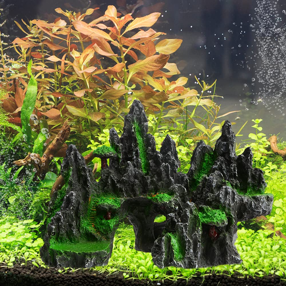 Large Aquarium Mountain Stone Decor for Fish & Reptiles - Mini Garden Landscape