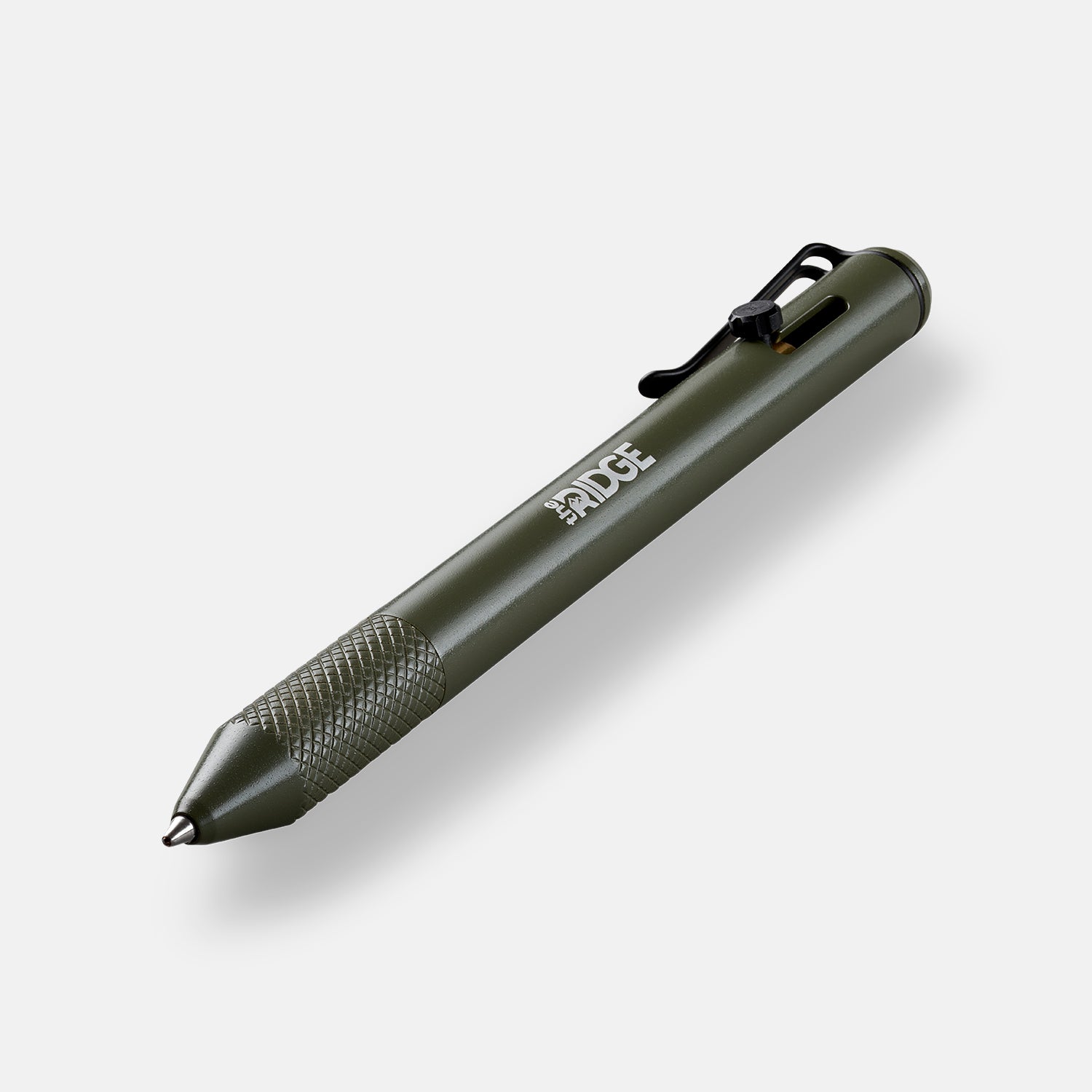 Ridge Bolt Action Pen - Matte Olive Durable Tactical Writing Tool for EDC, Outdoor & Office Use