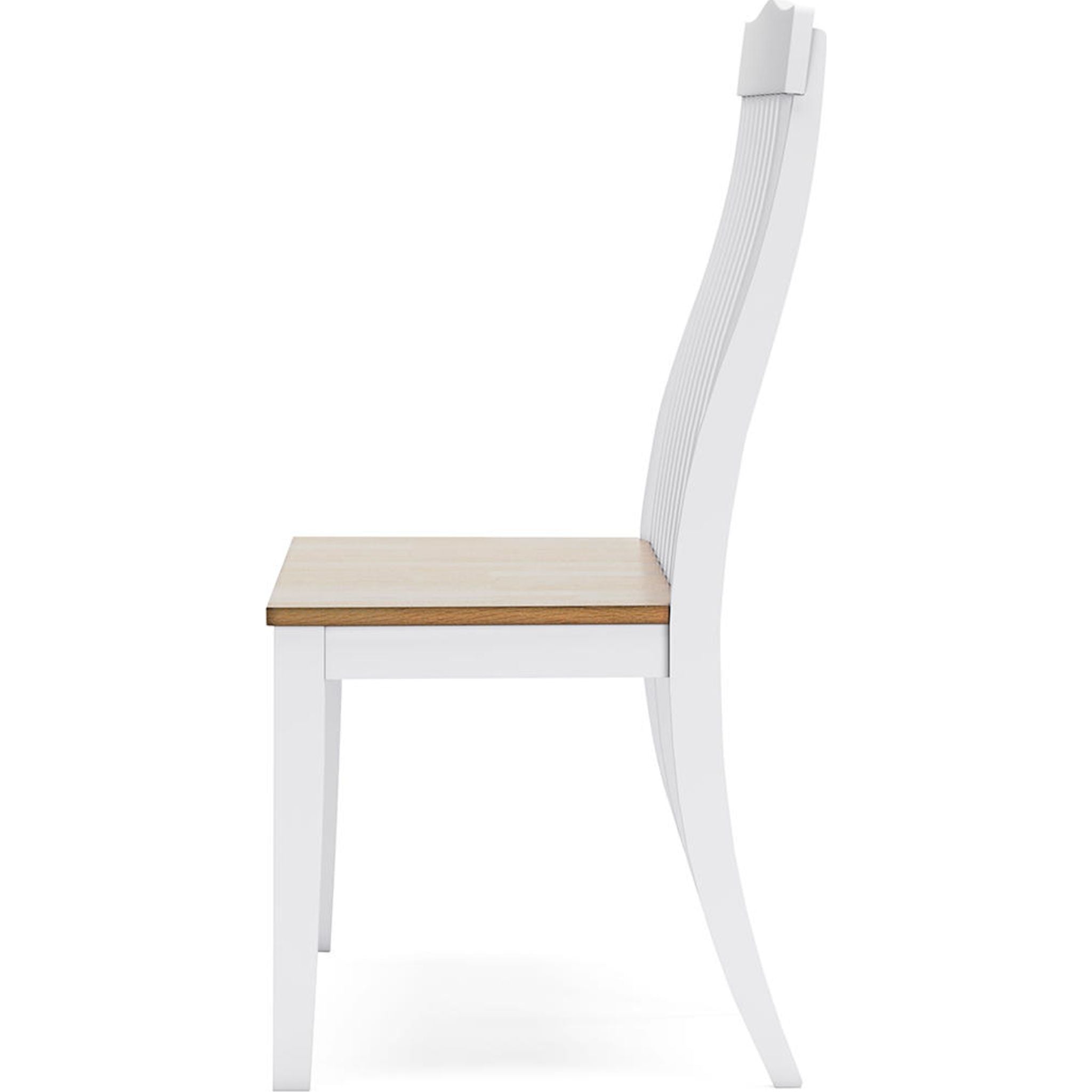 Ashbryn Dining Bench - White/Natural Wooden Kitchen Bench Seat with Backrest, Sturdy & Comfortable for Dining Room, Kitchen Island or Breakfast Nook (Model D844-08)